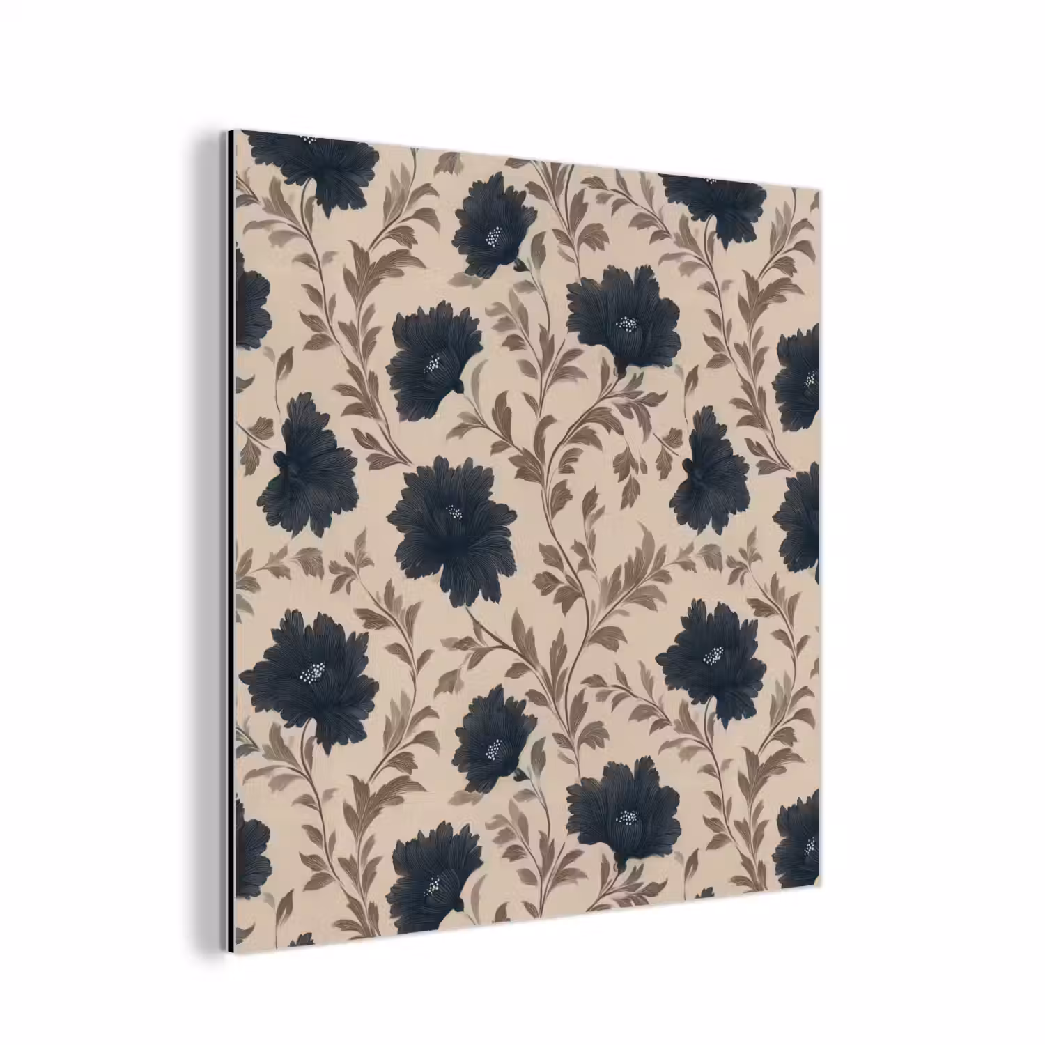 Motief - Bloemen - Zwart - Beige aluminium wit klein 46 -3d