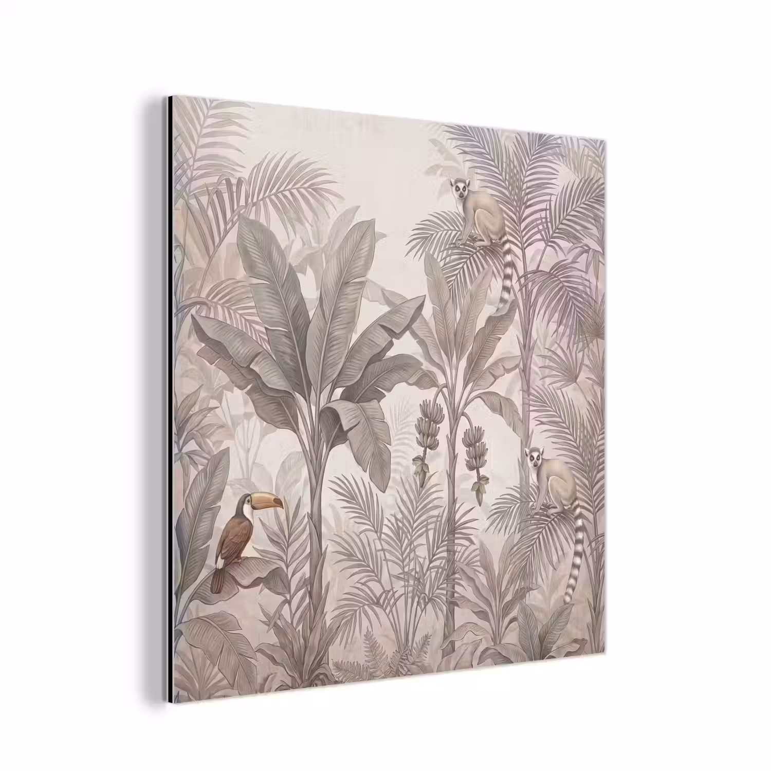 Natuur - Jungle - Ringstaartmaki - Bruin aluminium wit klein -3d
