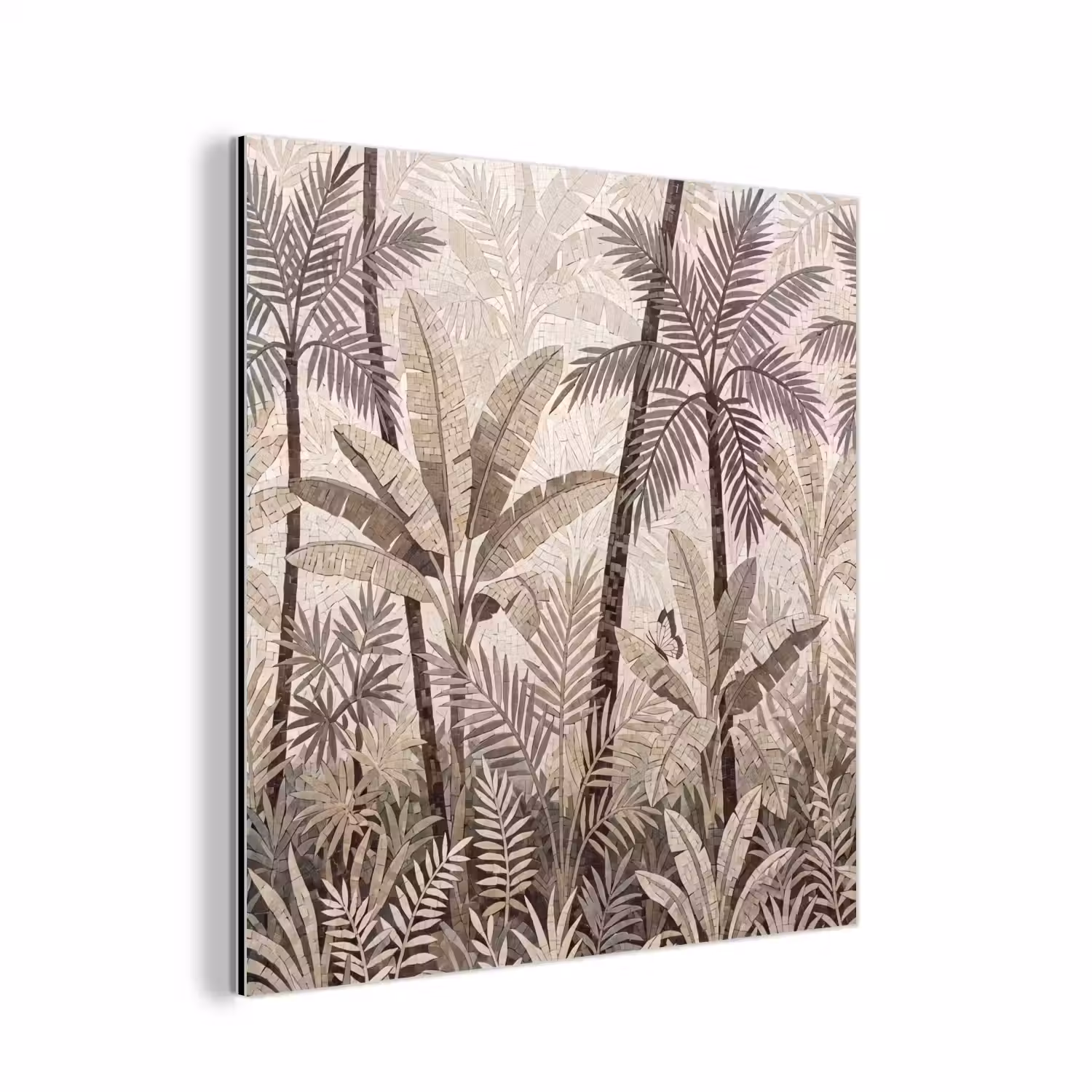 Natuur - Bladeren - Landschap - Mozaïek - Beige aluminium wit klein -3d