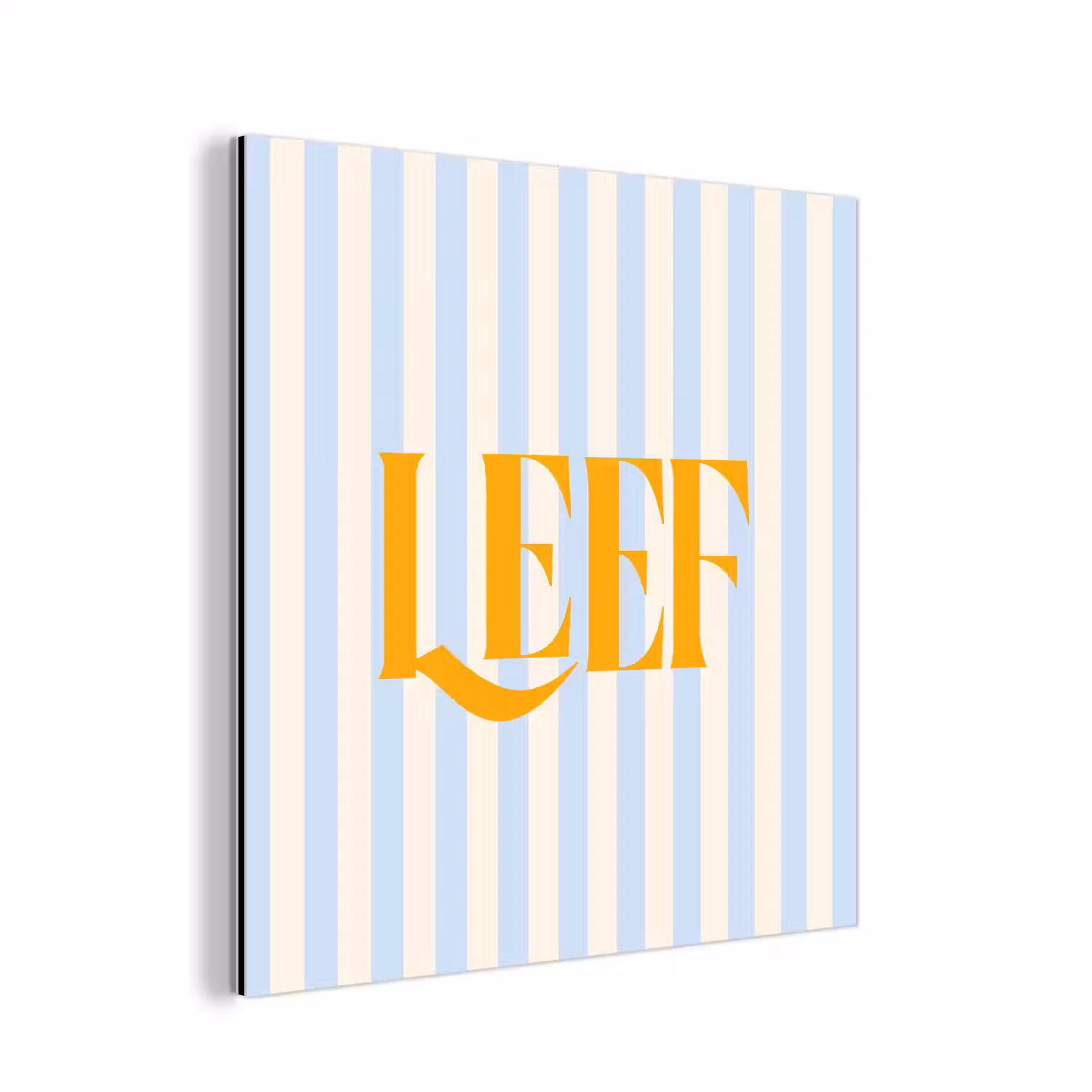 Oranje - Blauw - Strepen - Leef aluminium wit klein -3d