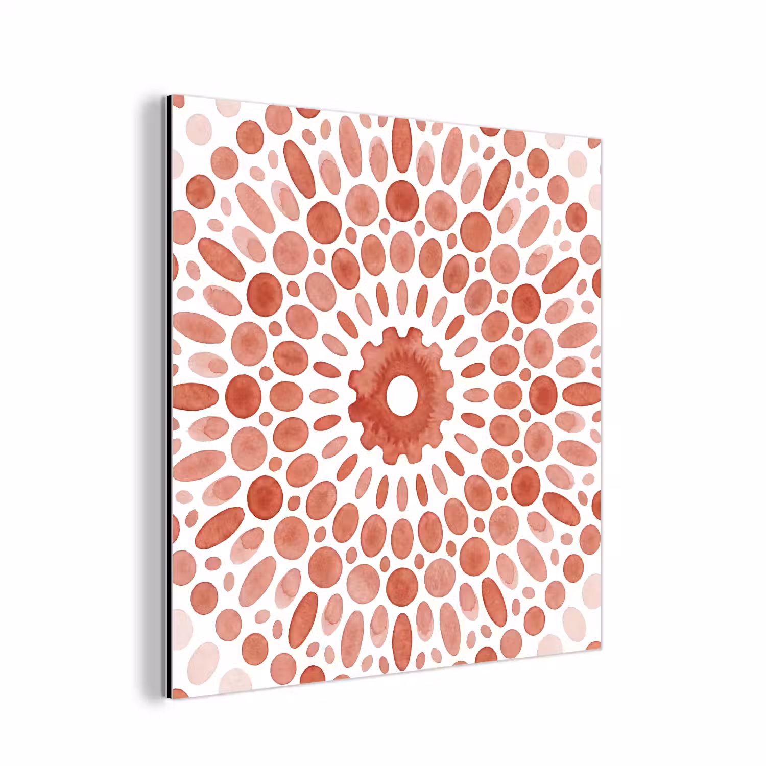 Patroon - Cirkels - Abstract - Modern - Rood aluminium wit klein -3d