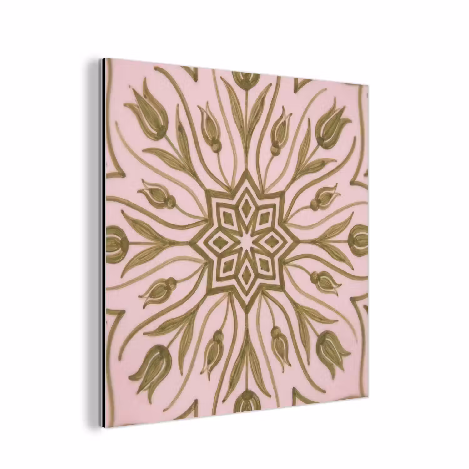 Patroon - Mandala - Decoratie - Abstract - Groen aluminium wit klein -3d