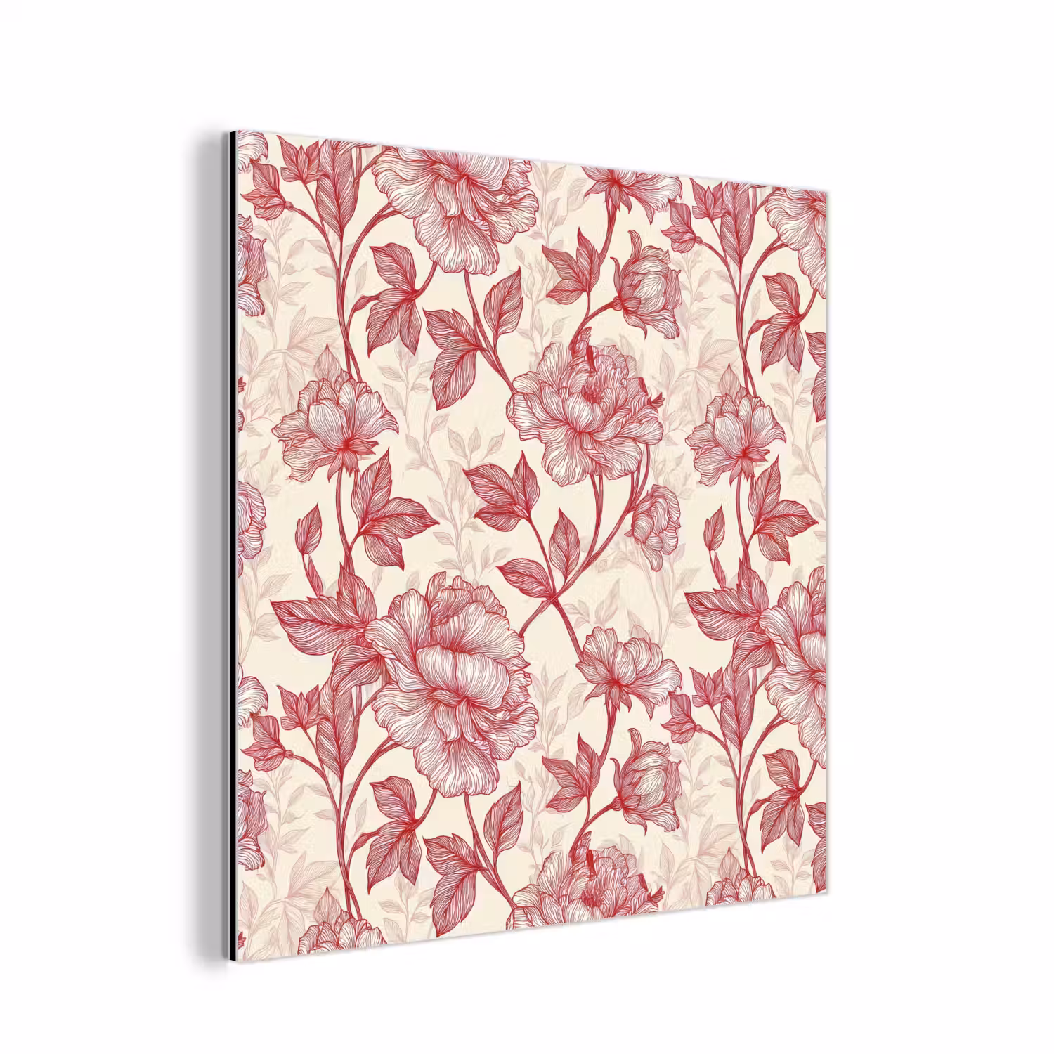 Pioenrozen - Modern - Rood aluminium wit klein 46 -3d