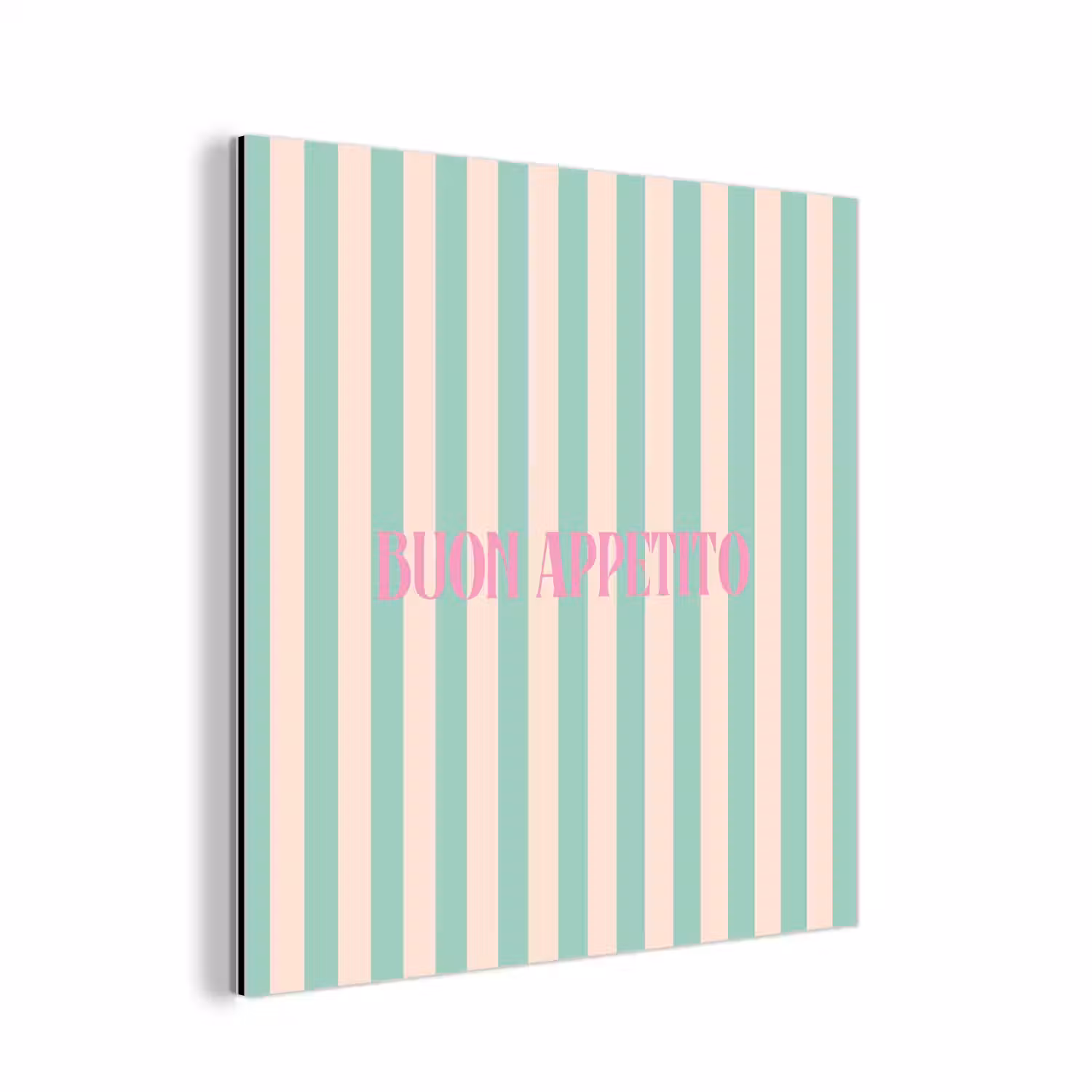 Roze - Groen - Strepen - Buon appetito aluminium wit klein -3d