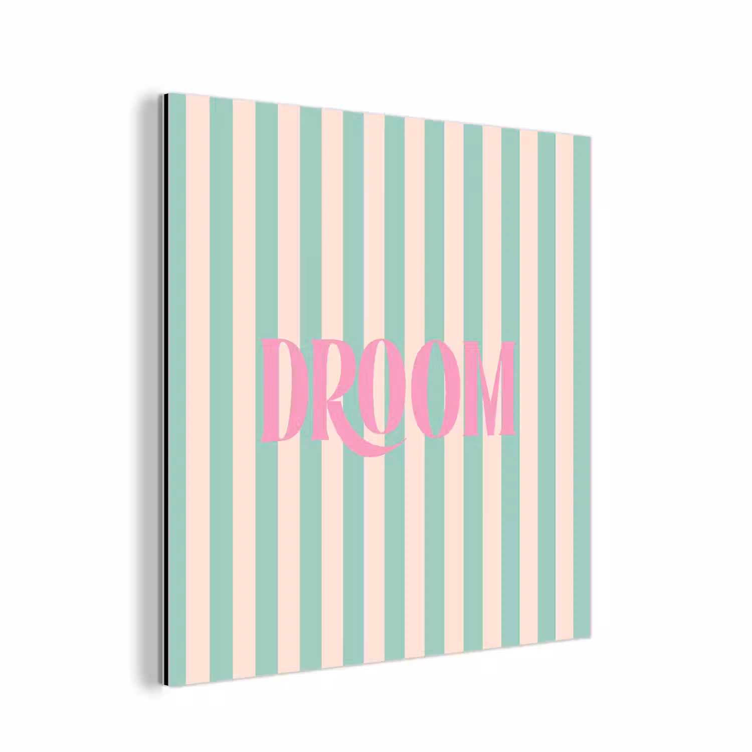 Roze - Groen - Strepen - Droom aluminium wit klein -3d