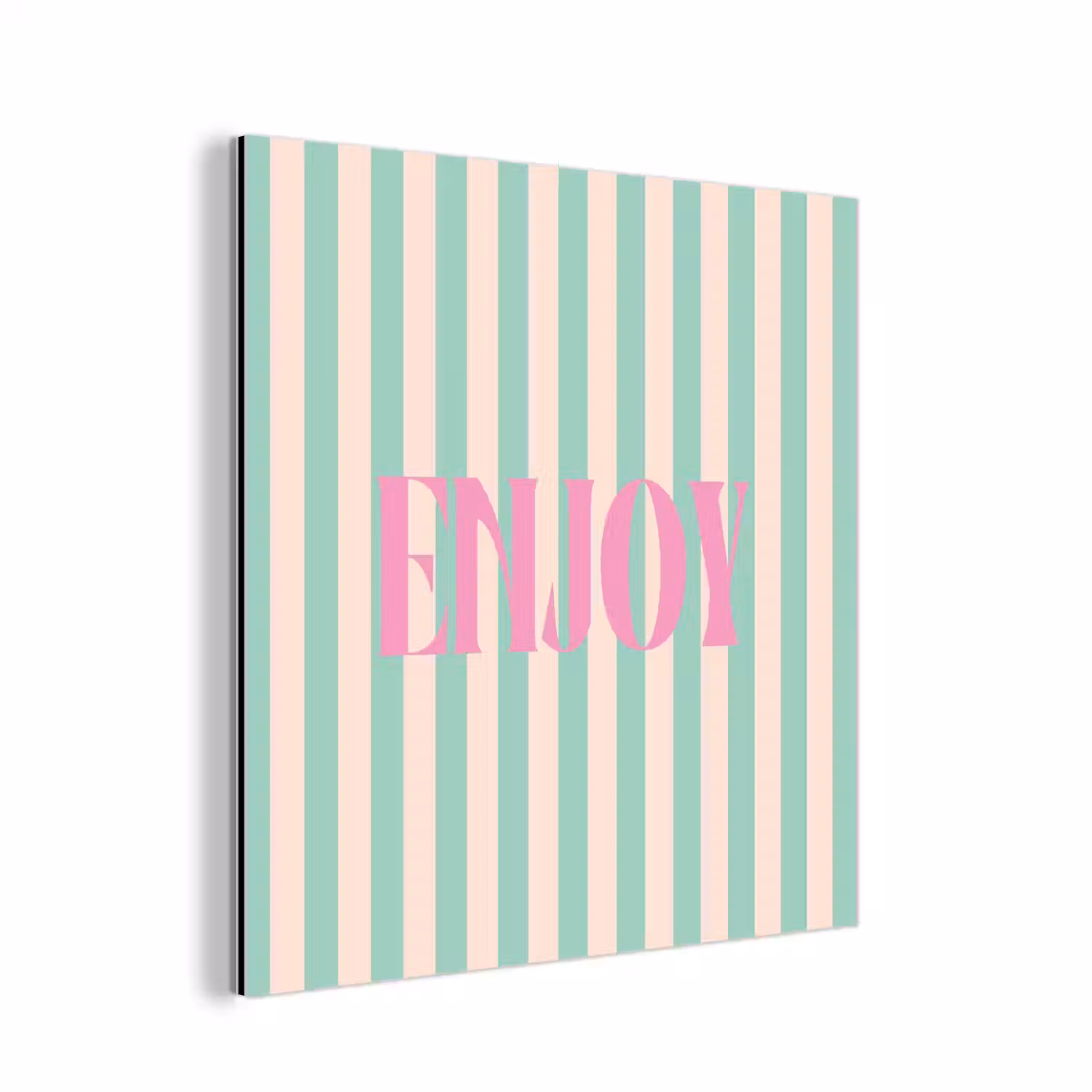 Roze - Groen - Strepen - Enjoy aluminium wit klein -3d