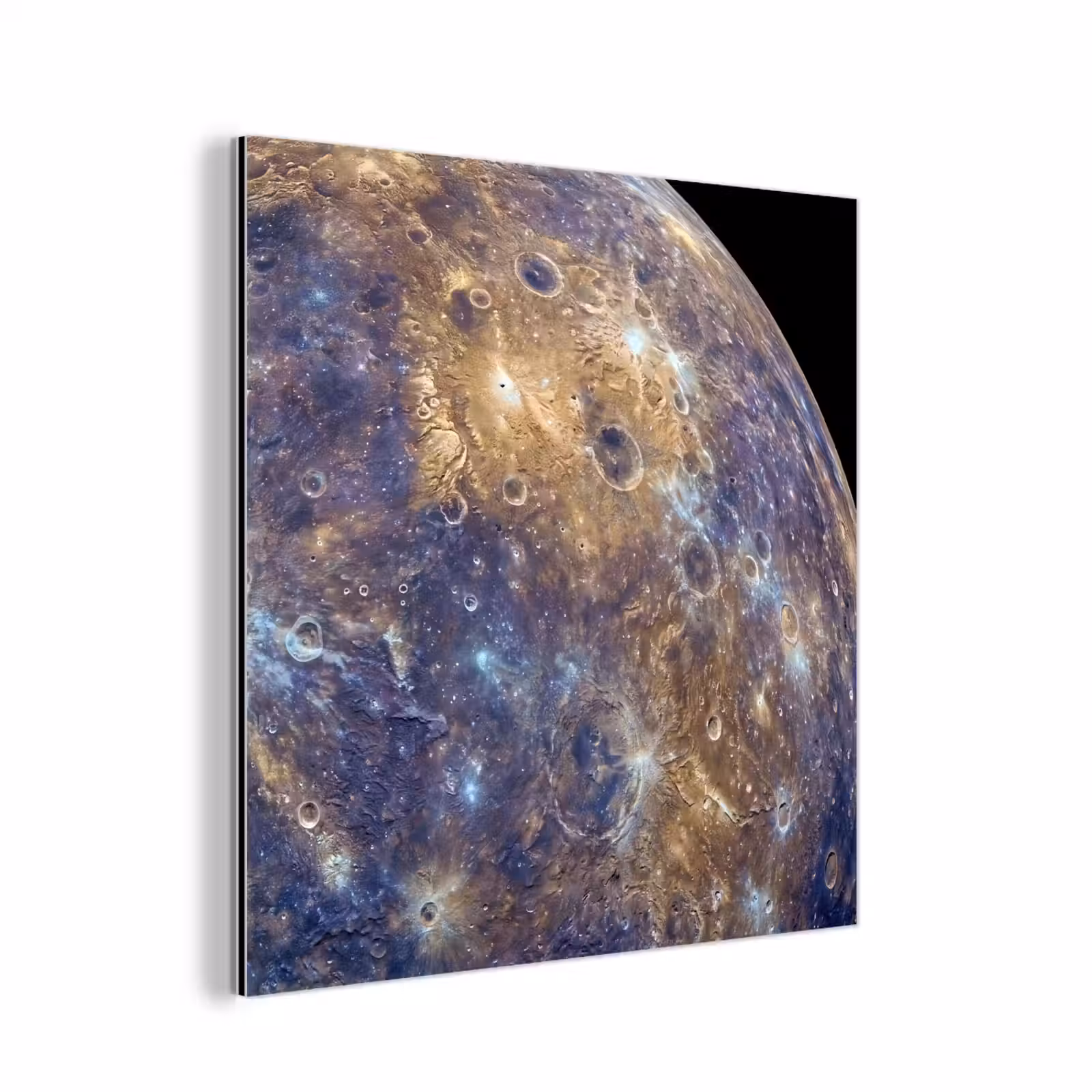 aluminium wall art - Planet - Craters - Space - Planeet - Kraters - Ruimte aluminium wit klein