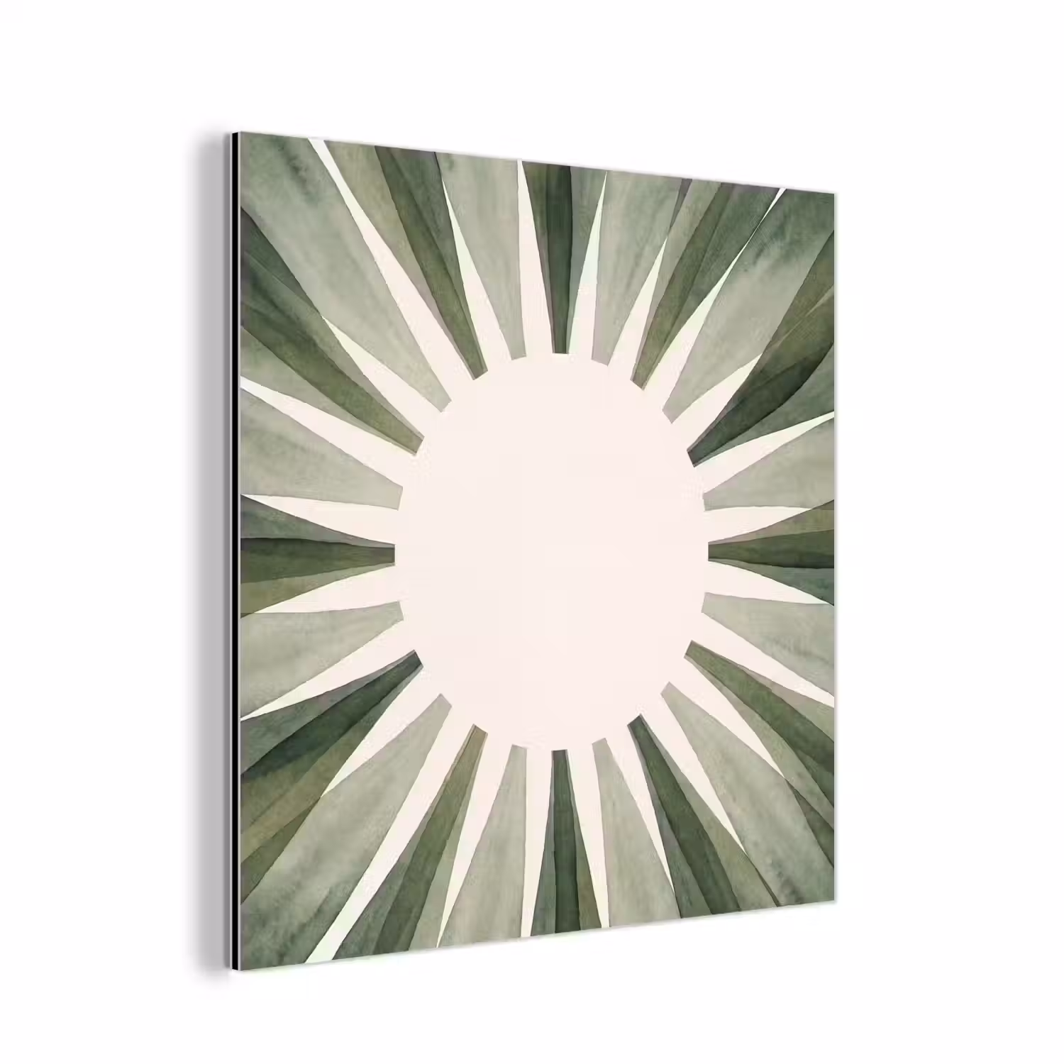 Planten - Abstract - Waterverf - Groen - Natuur aluminium wit klein -3d