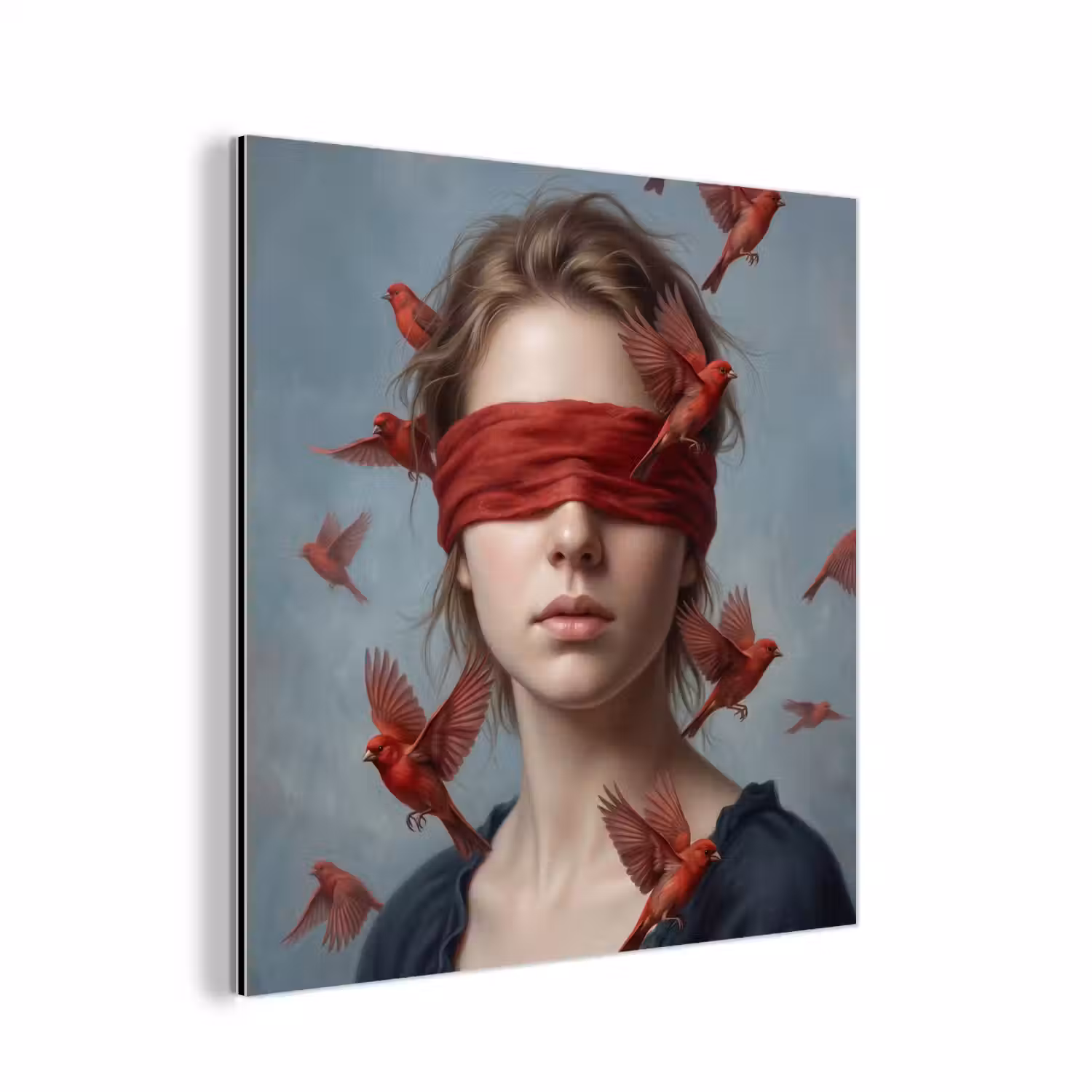 Portret - Krachtig - Rood aluminium wit klein -3d