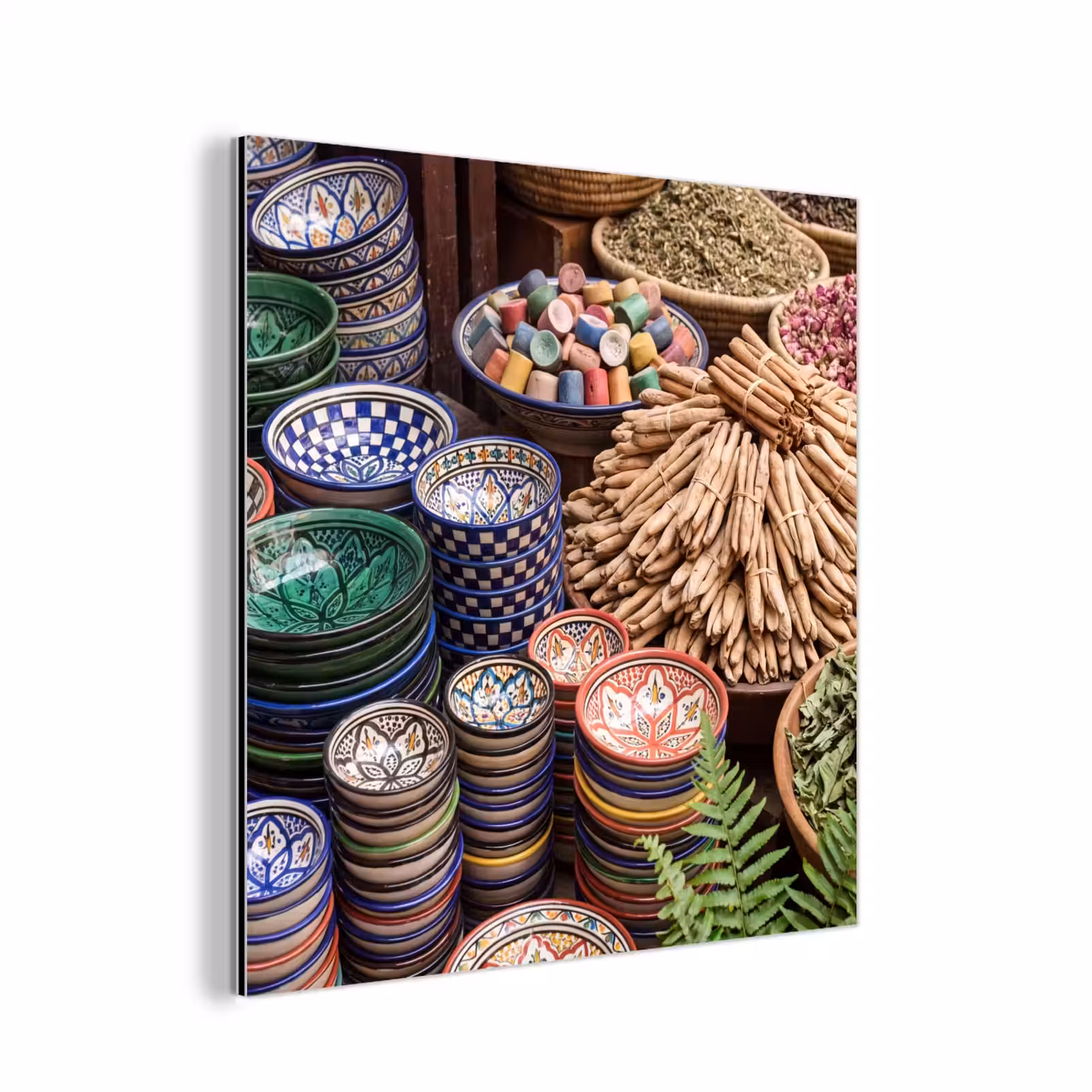 aluminium wall art - Pottery - Oriental - Colorful - Aardewerk - Oosters - Kleurrijk aluminium wit klein