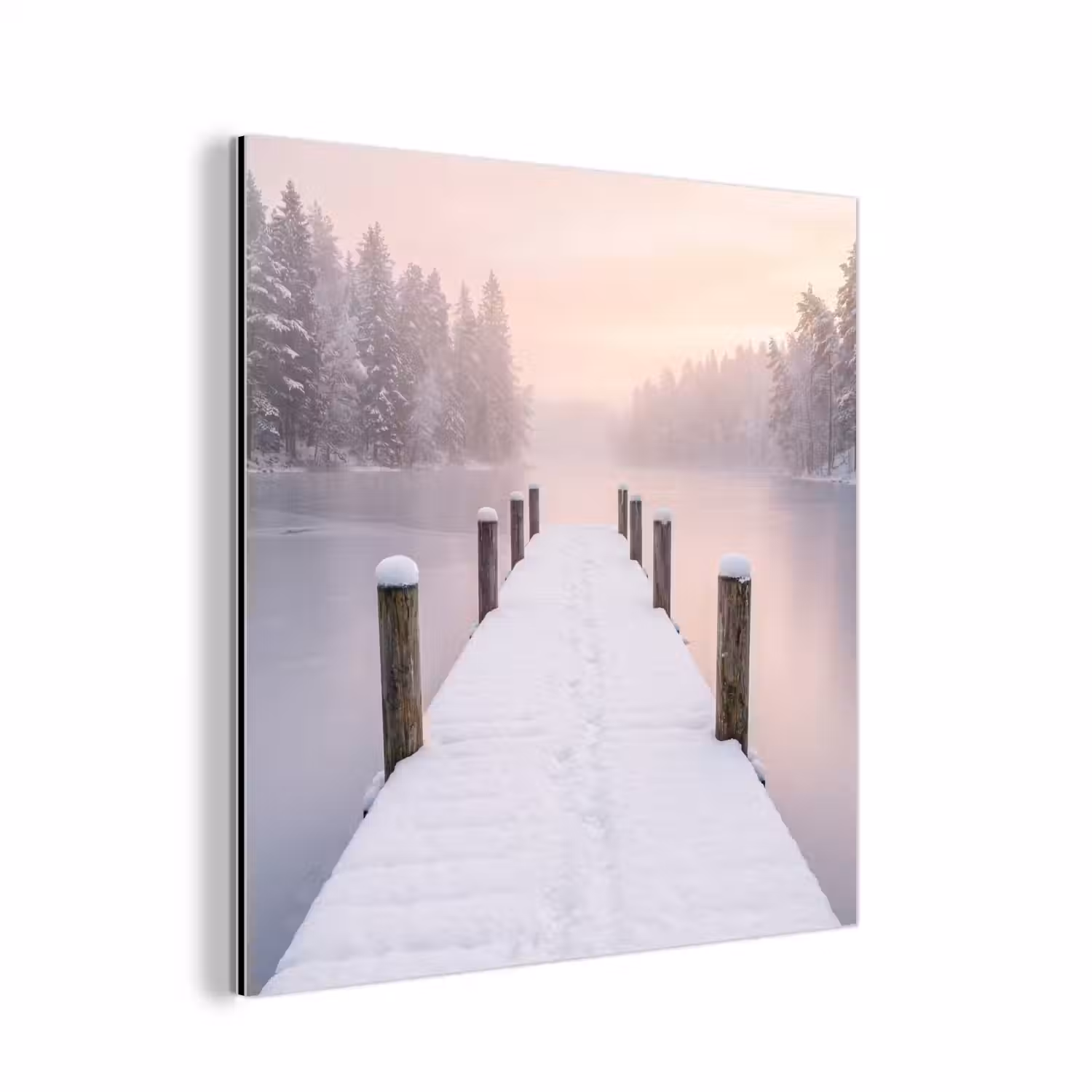 Steiger - Meer - Mist - Winter - Serene aluminium wit klein -3d