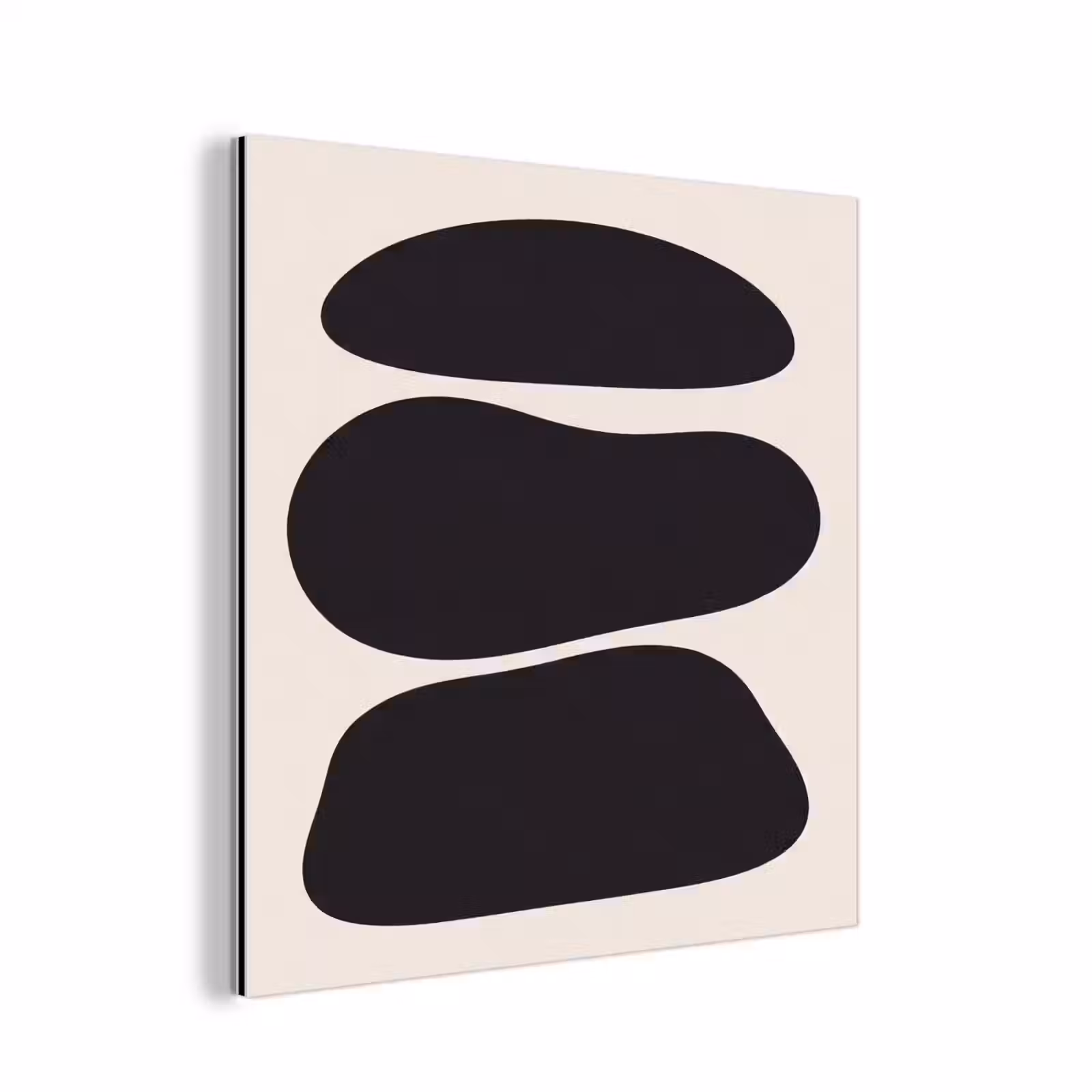 aluminium wall art - Shapes - Organic - Black - Vormen - Organisch - Zwart aluminium wit klein