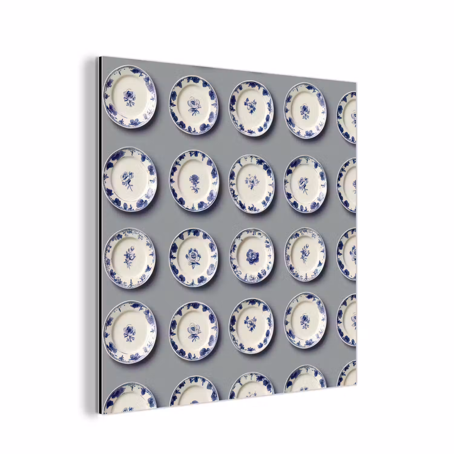 Borden - Bloemen - Blauw - Wit aluminium wit klein 46 -3d