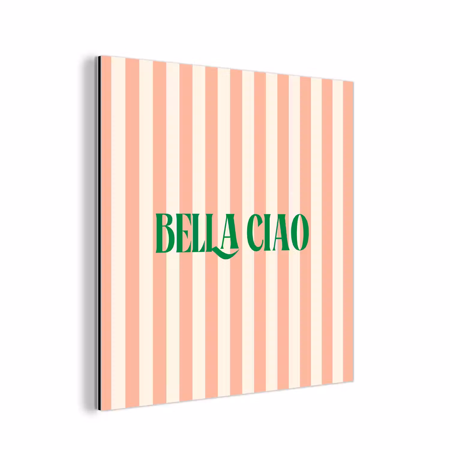 Zachtroze - Groen- Strepen - Bella Ciao aluminium wit klein -3d