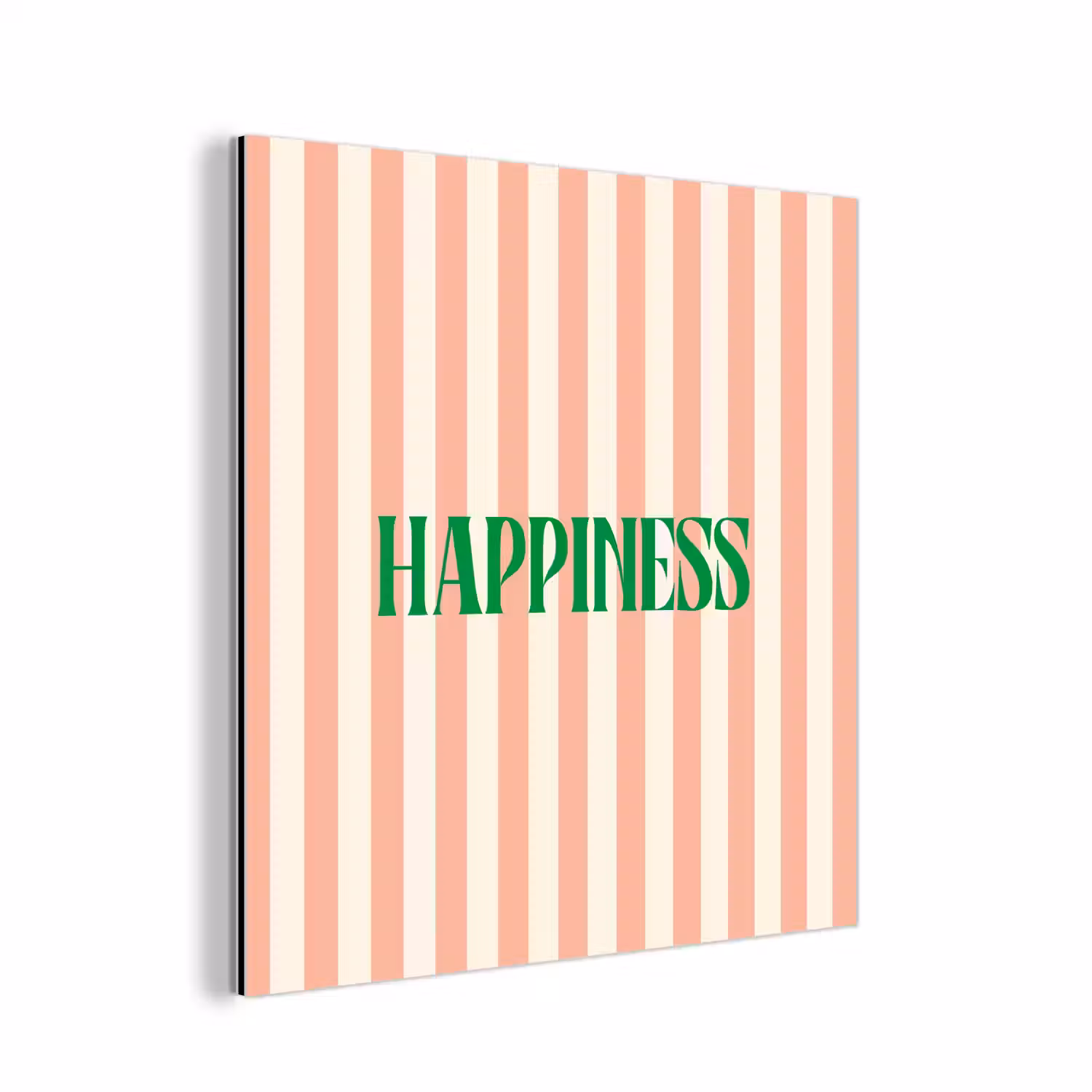 Zachtroze - Groen - Strepen - Happiness aluminium wit klein -3d