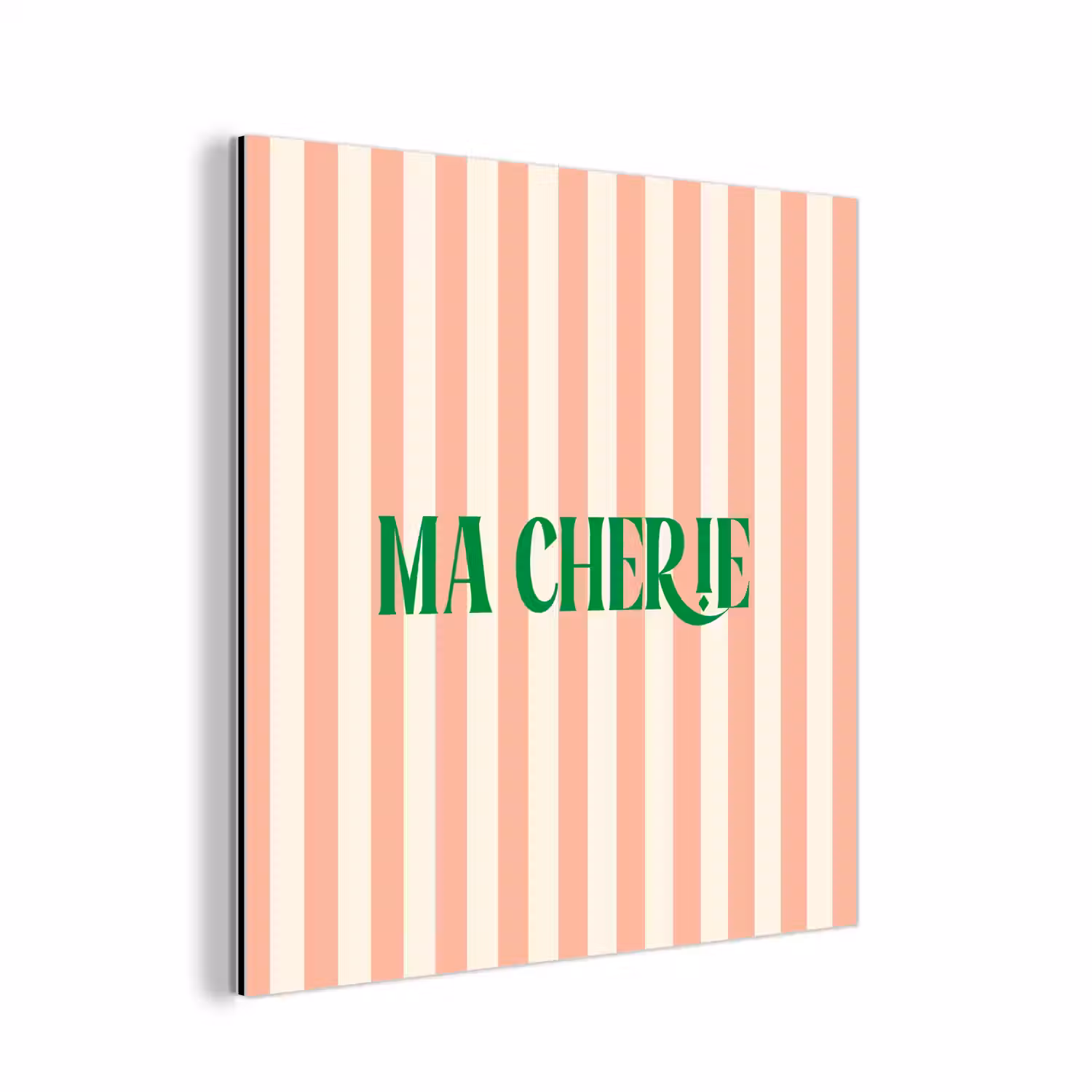 Zachtroze - Groen - Strepen - Ma Cherie aluminium wit klein -3d