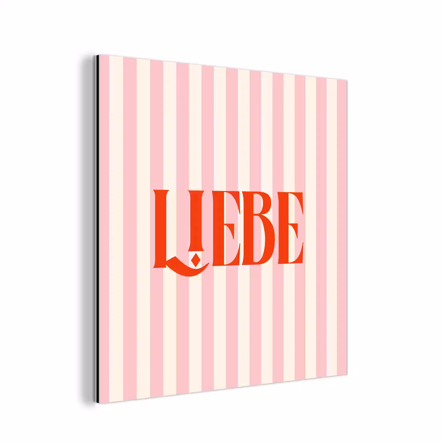 Zachtroze - Rood - Strepen - Liebe aluminium wit klein -3d