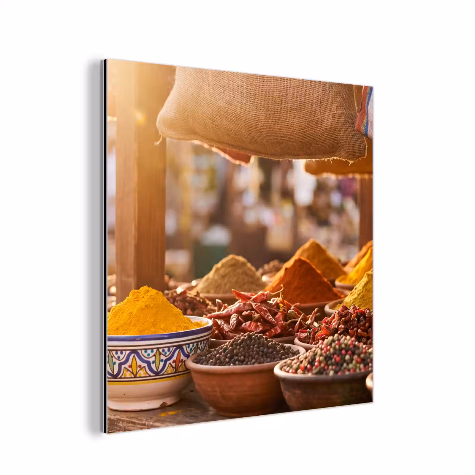 aluminium wall art - Spices - Market - Colorful - Specerijen - Markt - Kleurrijk aluminium wit klein