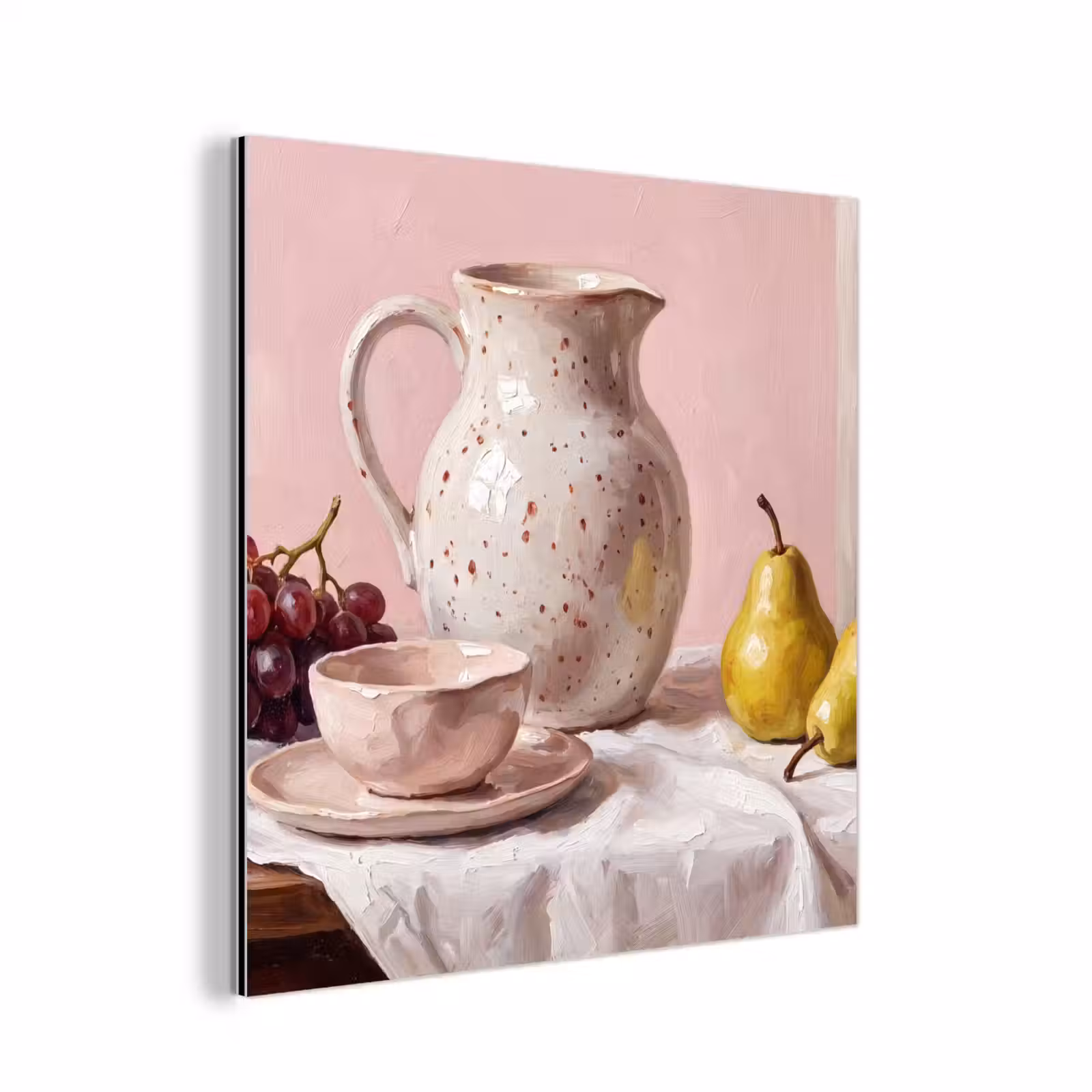 aluminium wall art - Still Life - Fruit - Pink - Stilleven - Fruit - Roze aluminium wit klein