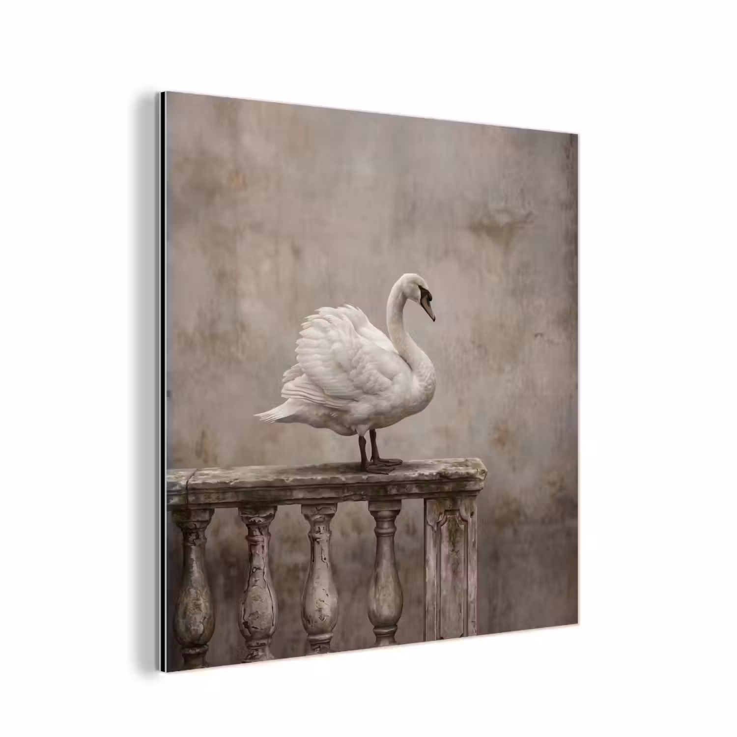 Zwaan - Elegant - Dieren - Wit aluminium wit klein -3d