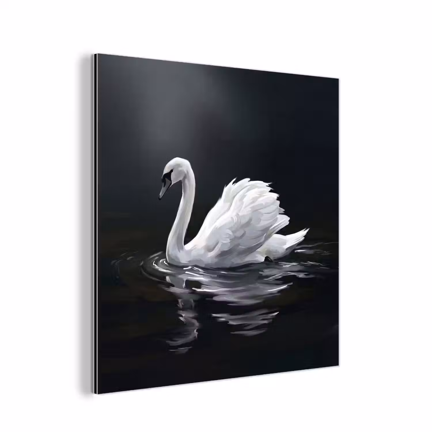Zwaan - Water - Natuur - Realistisch - Wit aluminium wit klein -3d