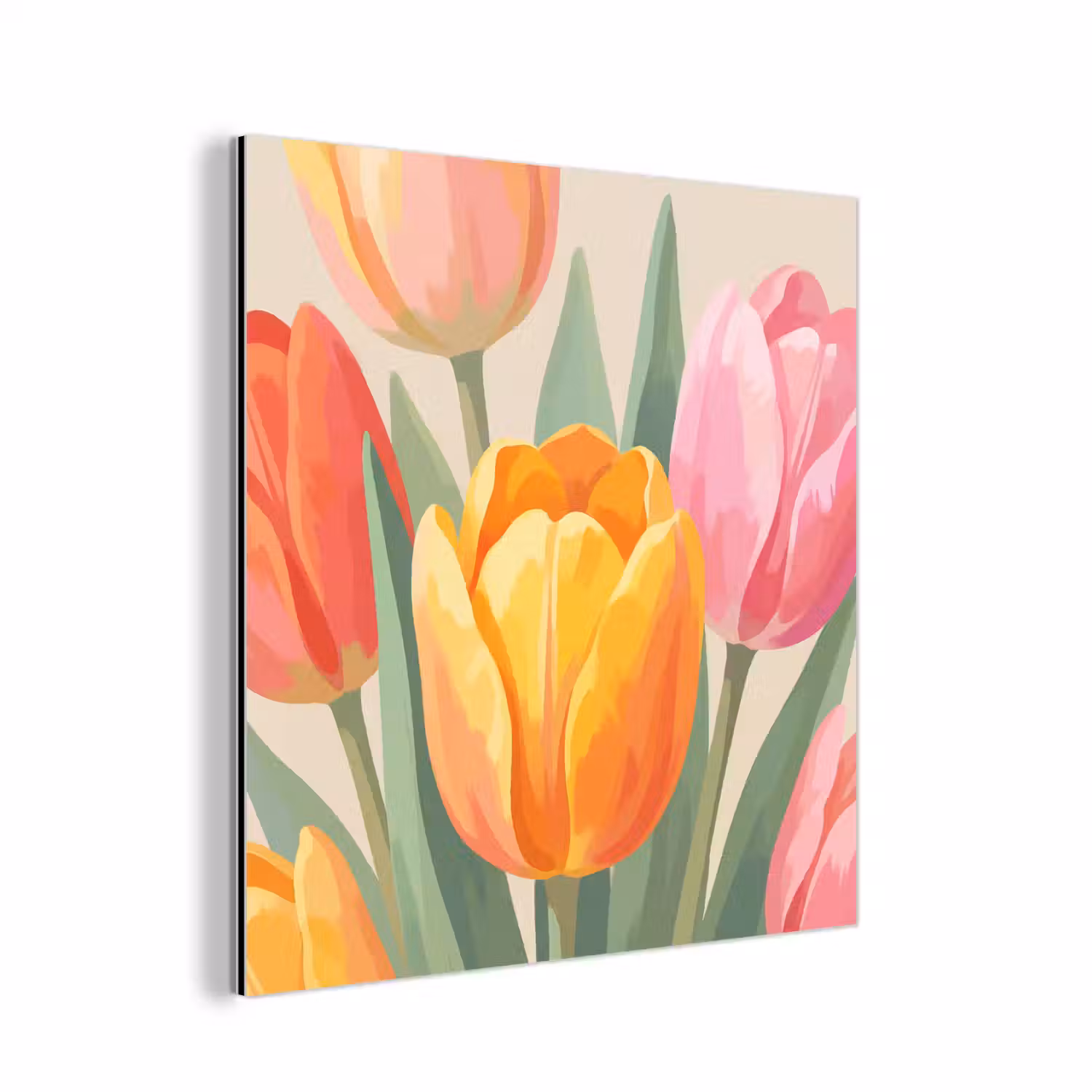 Tulpen - Abstract - Kleurrijk aluminium wit klein -3d
