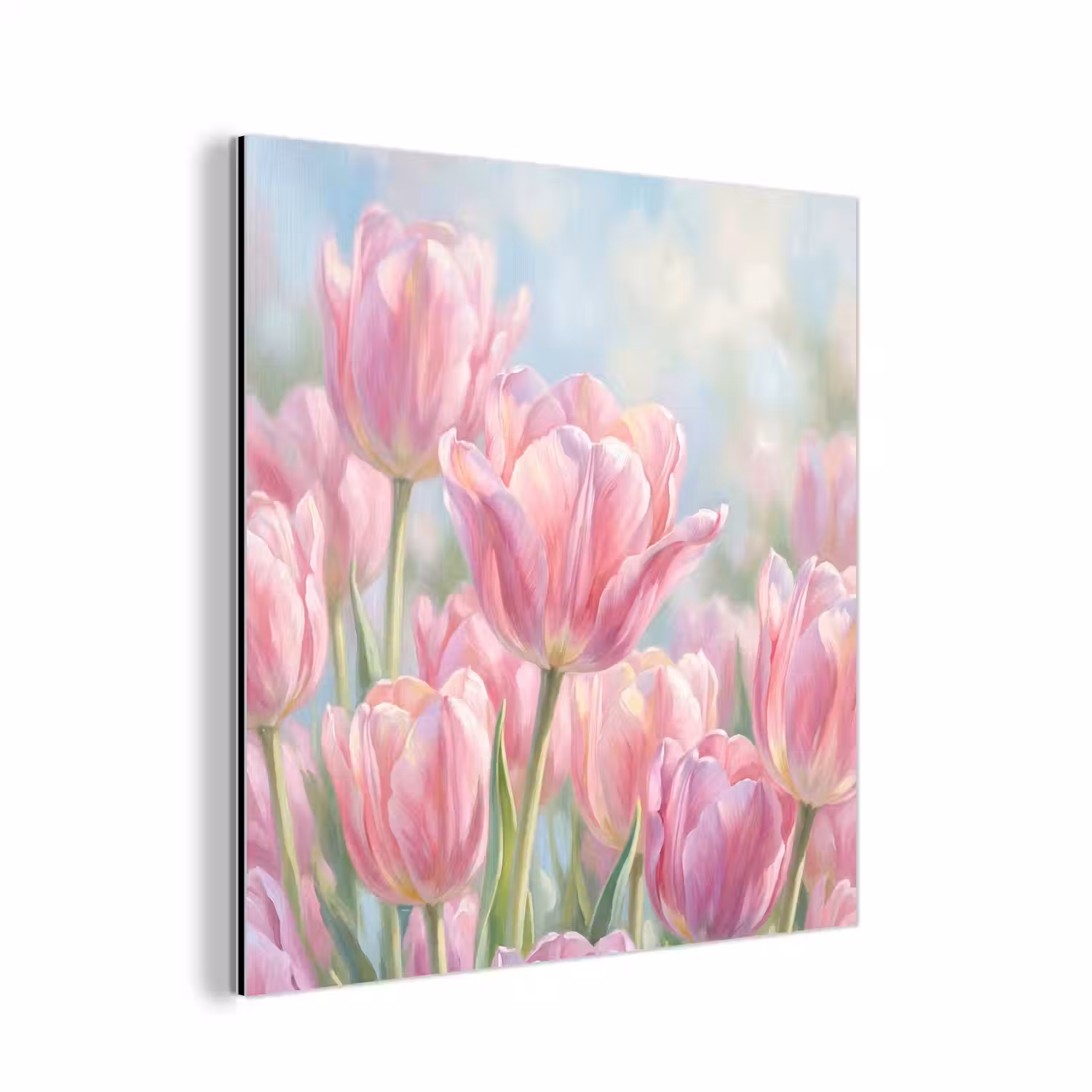 Tulpen - Veld - Lente - Roze aluminium wit klein -3d