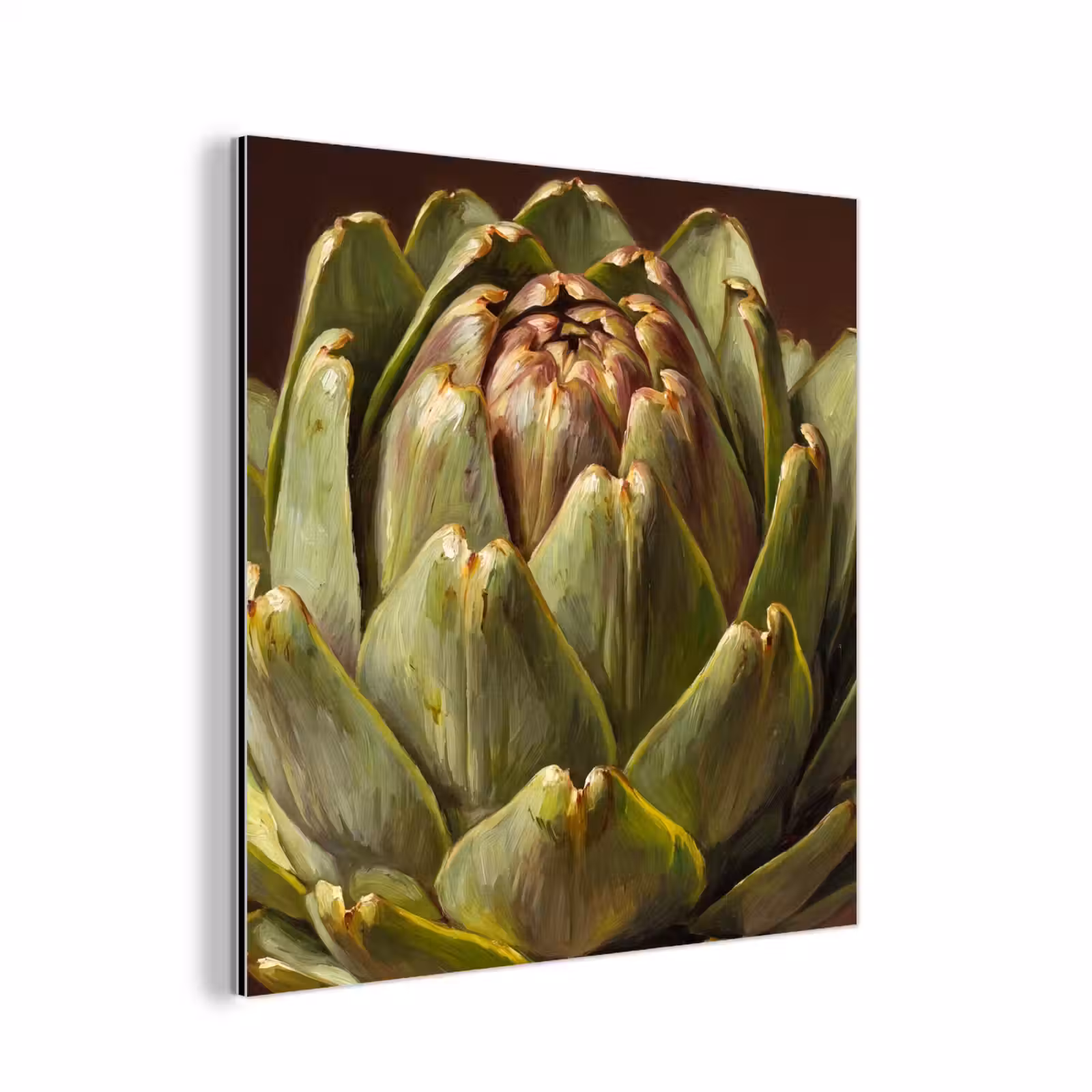 aluminium wall art - Vegetable - Artichoke - Green - Groente - Artisjok - Groen aluminium wit klein
