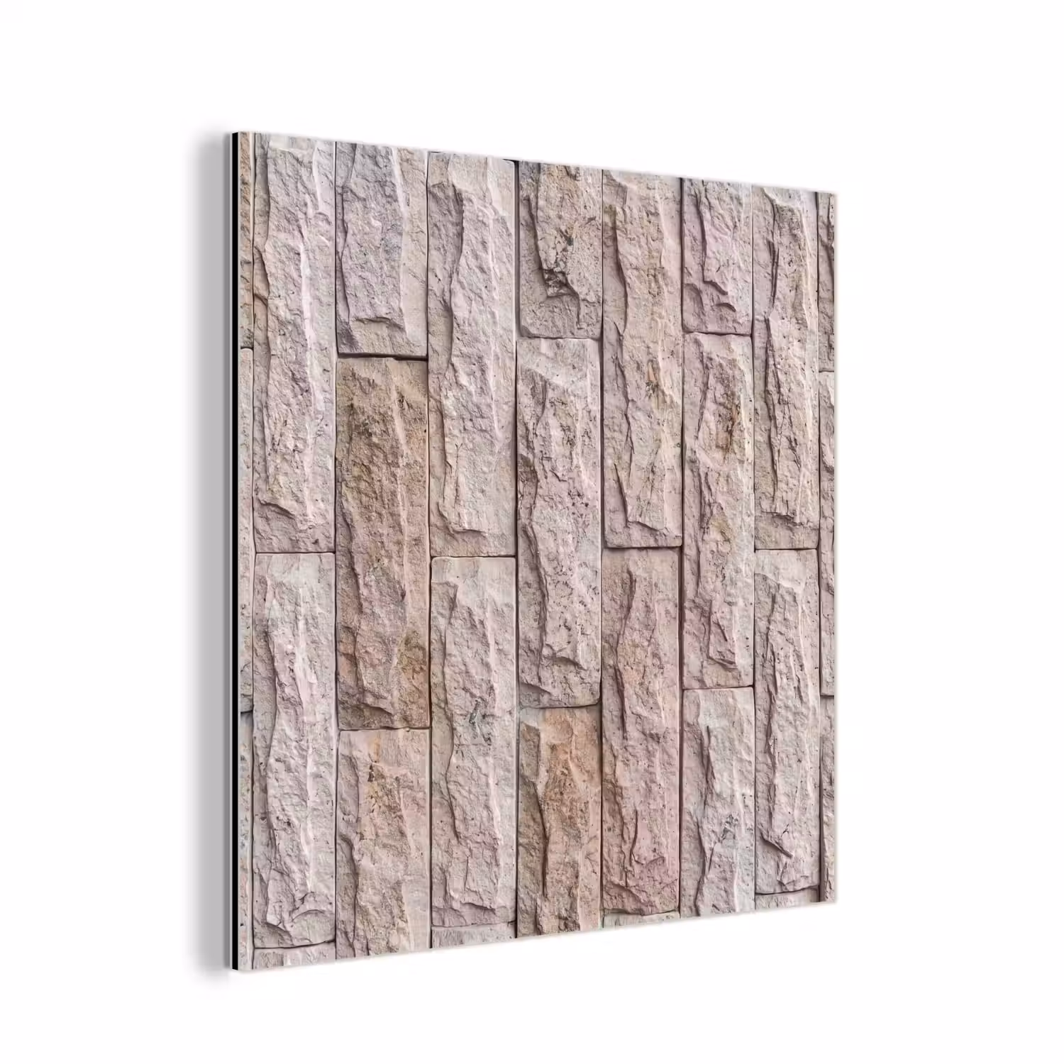Muur - Steen - Ruw - Beige - Textuur aluminium wit klein -3d