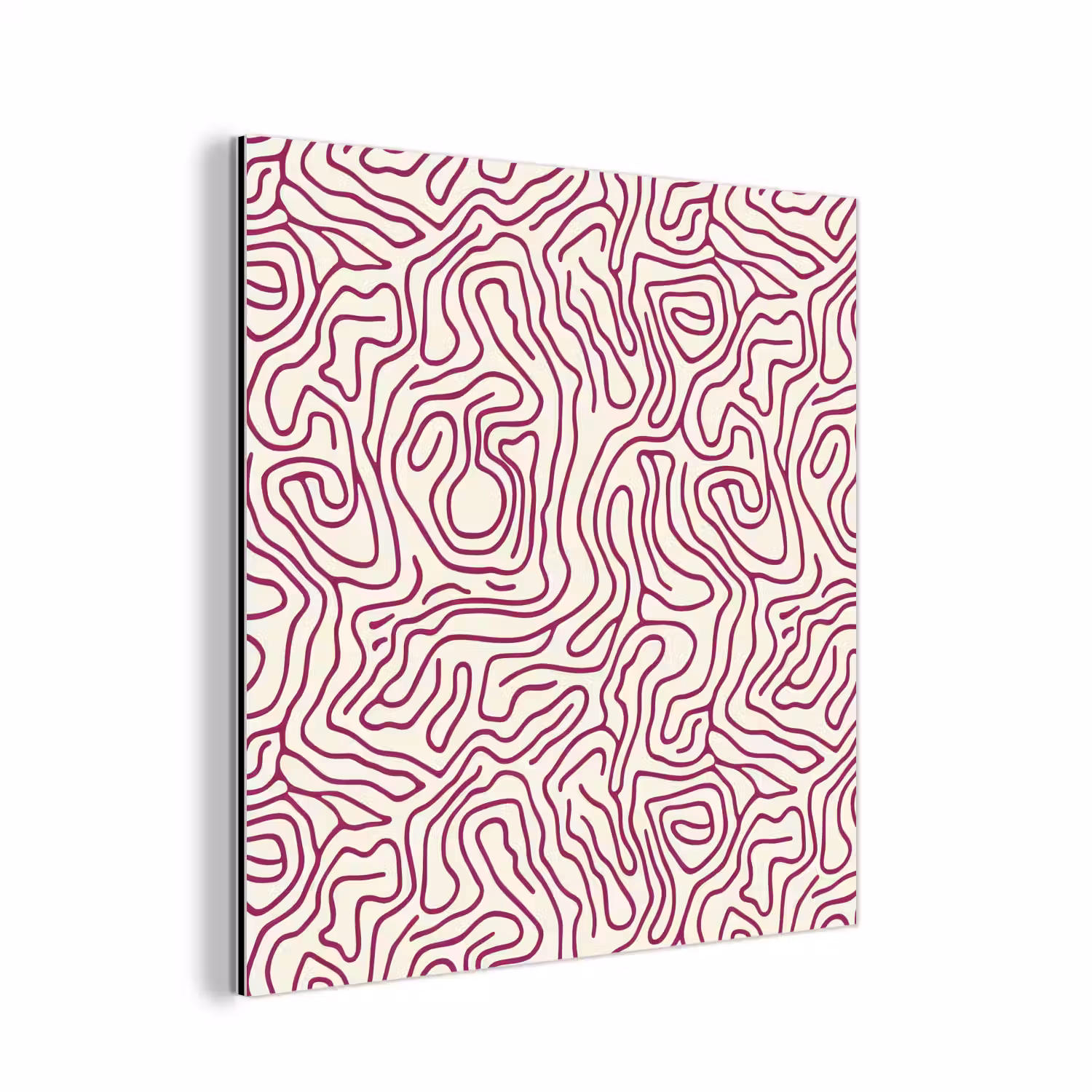 Kronkelende lijn - Magenta - Crème aluminium wit klein 46 -3d