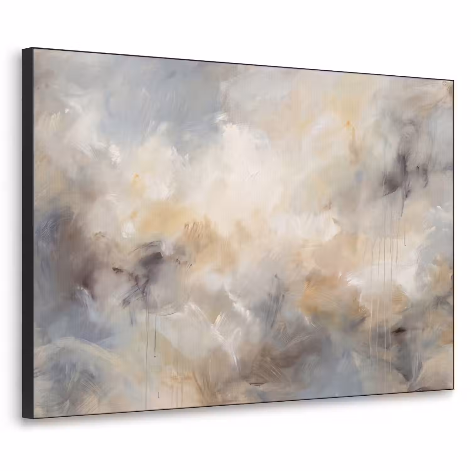 Abstract - Wolken - Sfeervol - Beige - Grijs Textielframe zwart klein -3d