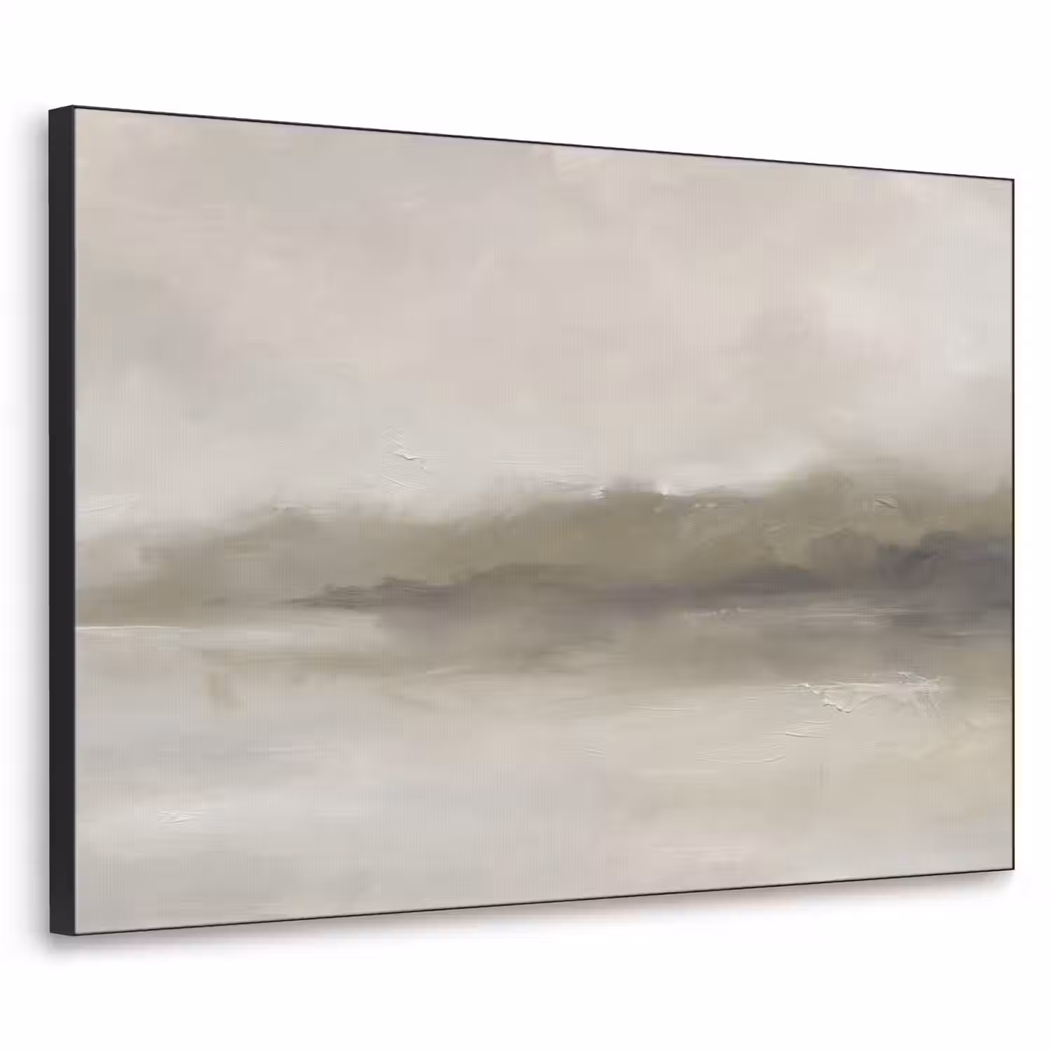 Abstract - Landschap - Nevel - Modern - Grijs Textielframe zwart klein -3d