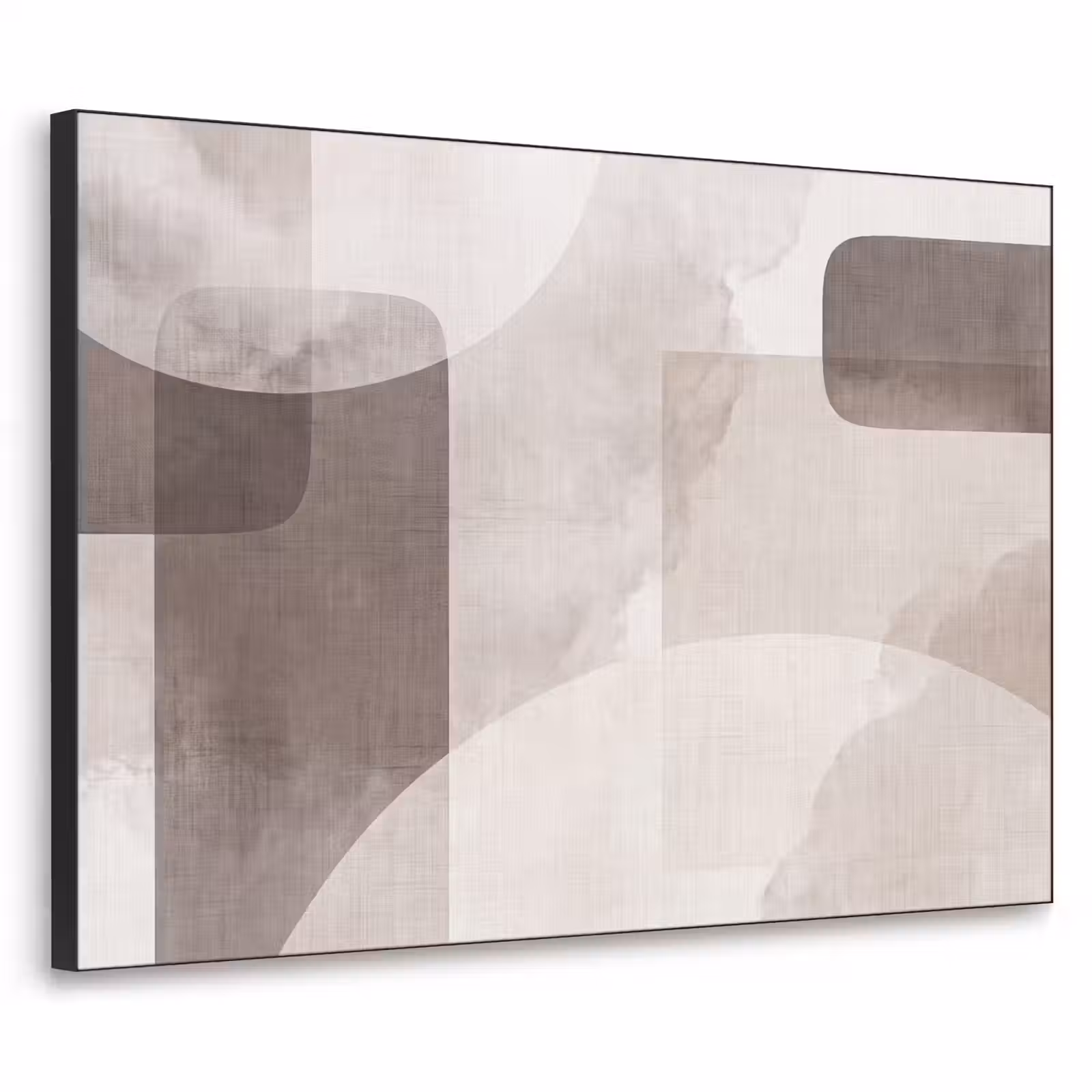 Art Frame - Abstract Shapes - Beige - Abstracte vormen - Beige Textielframe zwart klein
