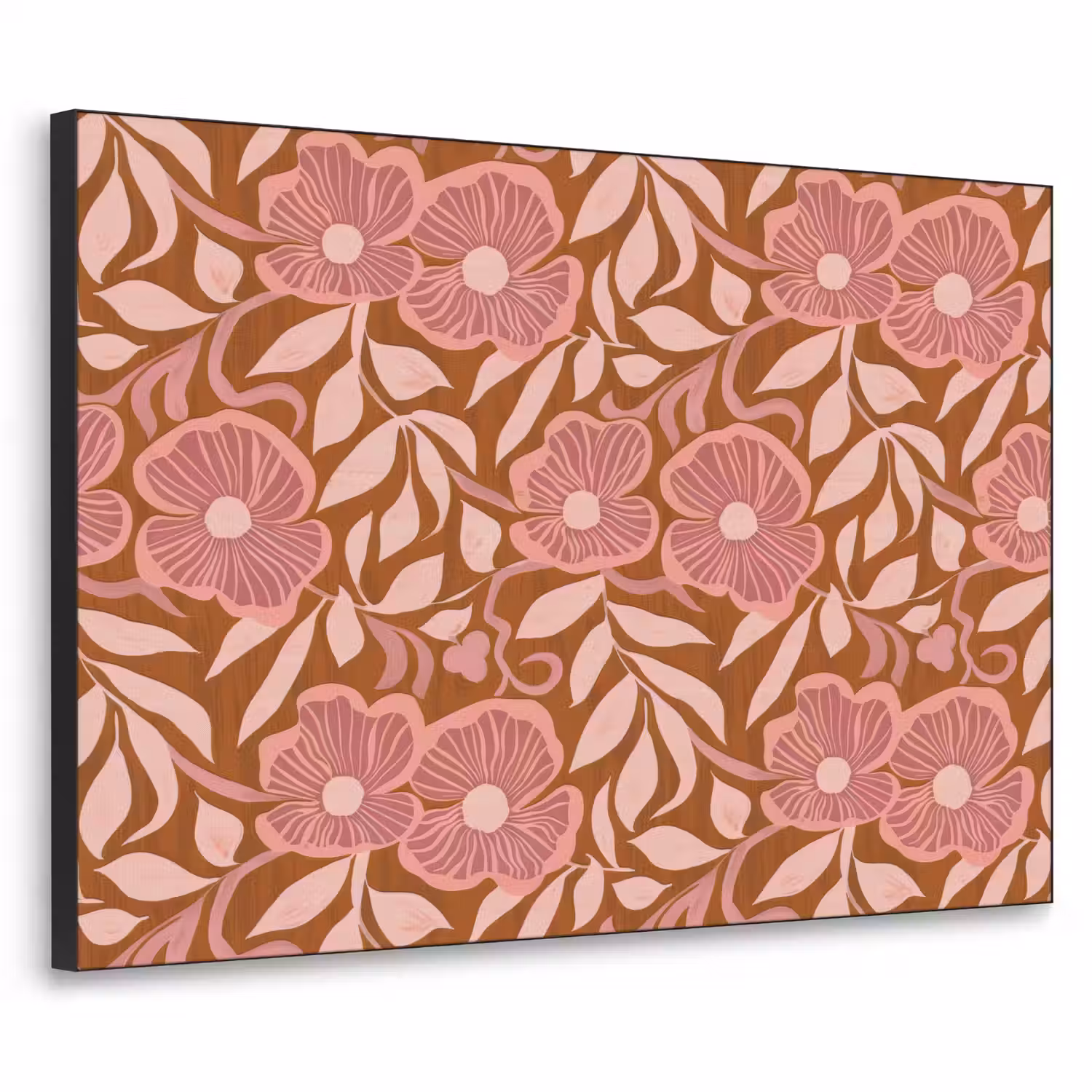 Sfeer - Bloemen - Roze Textielframe zwart klein 947 -3d