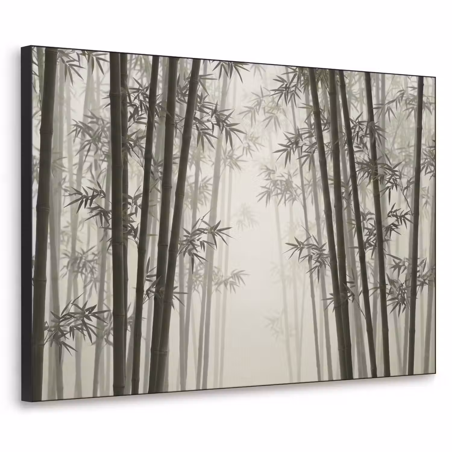 Bamboe - Bos - Mist - Natuur Textielframe zwart klein -3d
