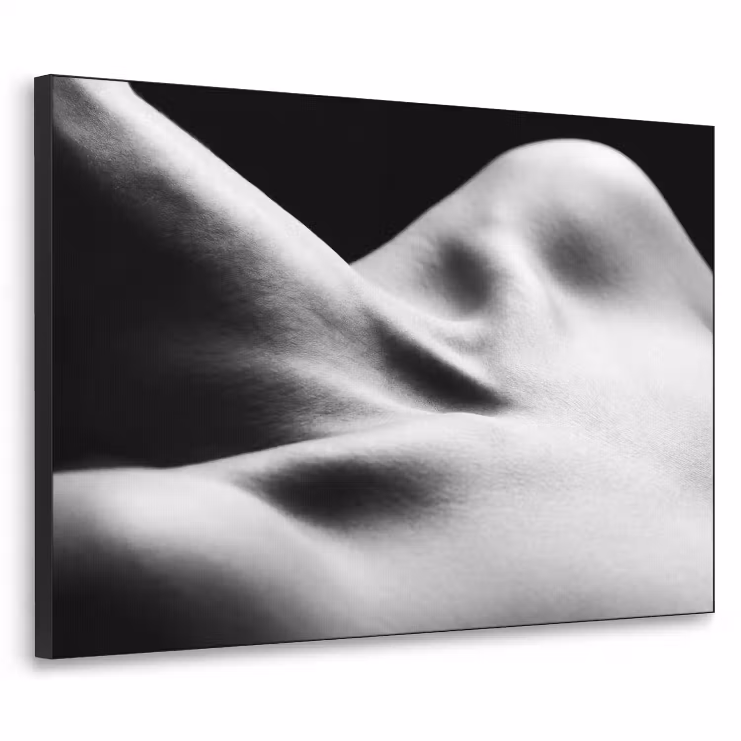 Lichaam - Vormen - Abstract - Zwart - Wit - Sensueel Textielframe zwart klein -3d
