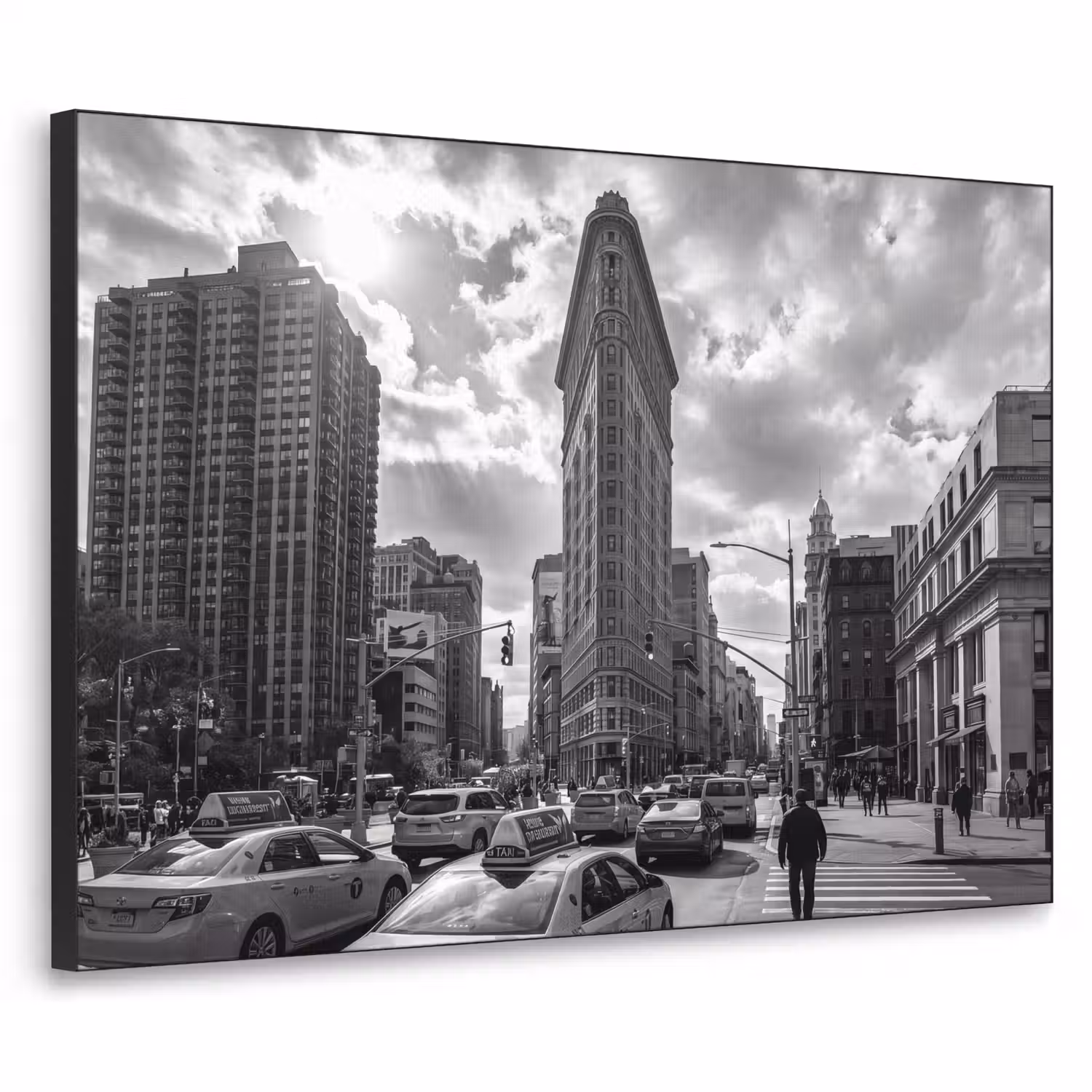 Gebouw - Hoogbouw - Stad - Architectuur - Zwart-wit Textielframe zwart klein -3d