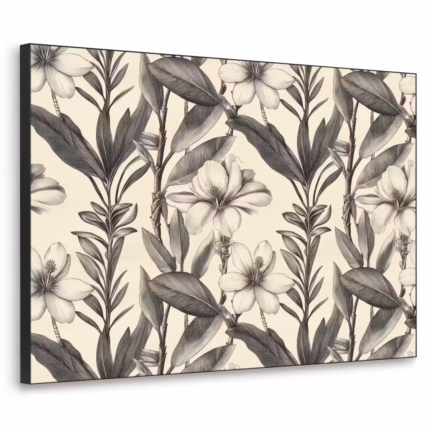 Klassiek - Botanisch - Zwart - Beige Textielframe zwart klein 947 -3d