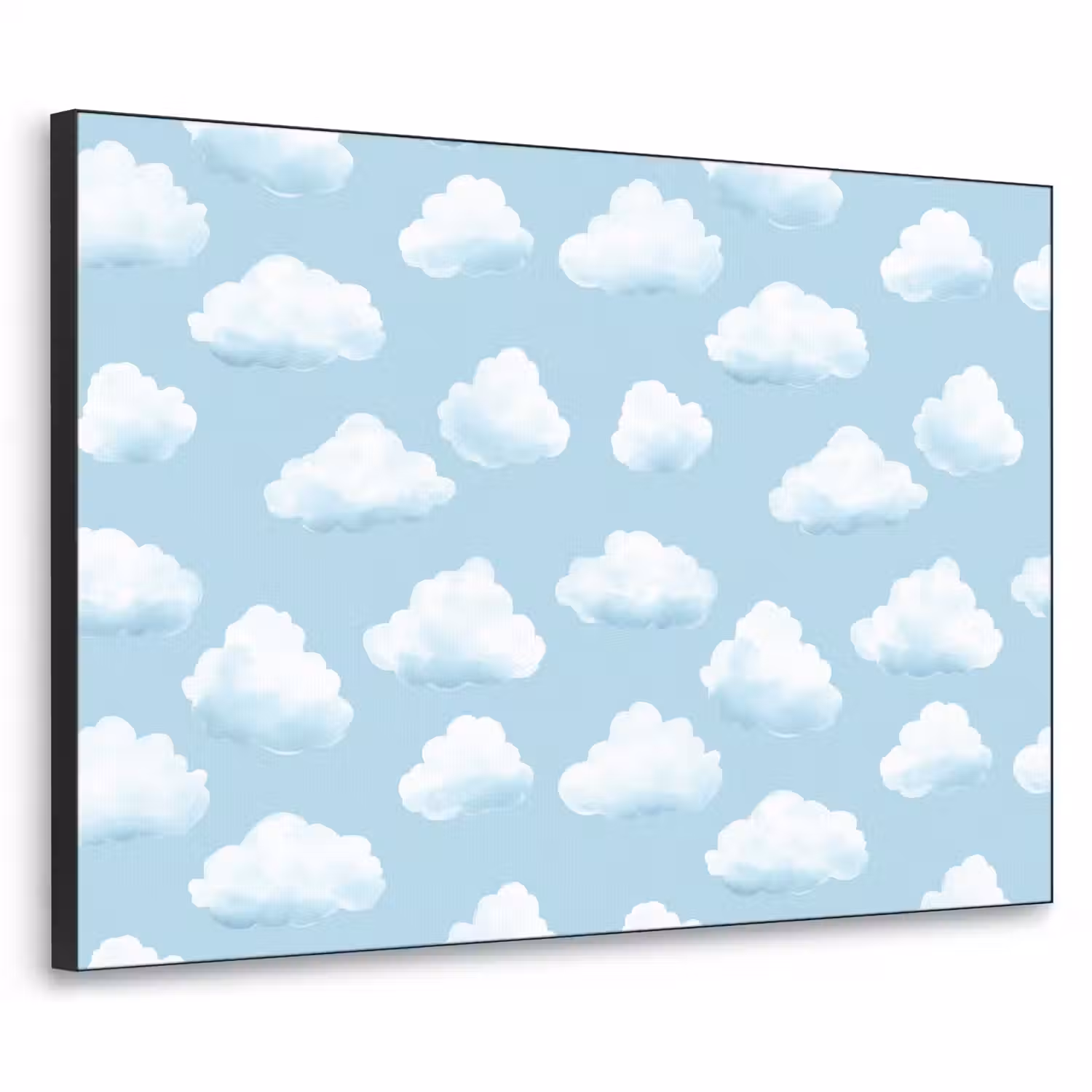 Wolken - Illustratie - Blauw Textielframe zwart klein 947 -3d