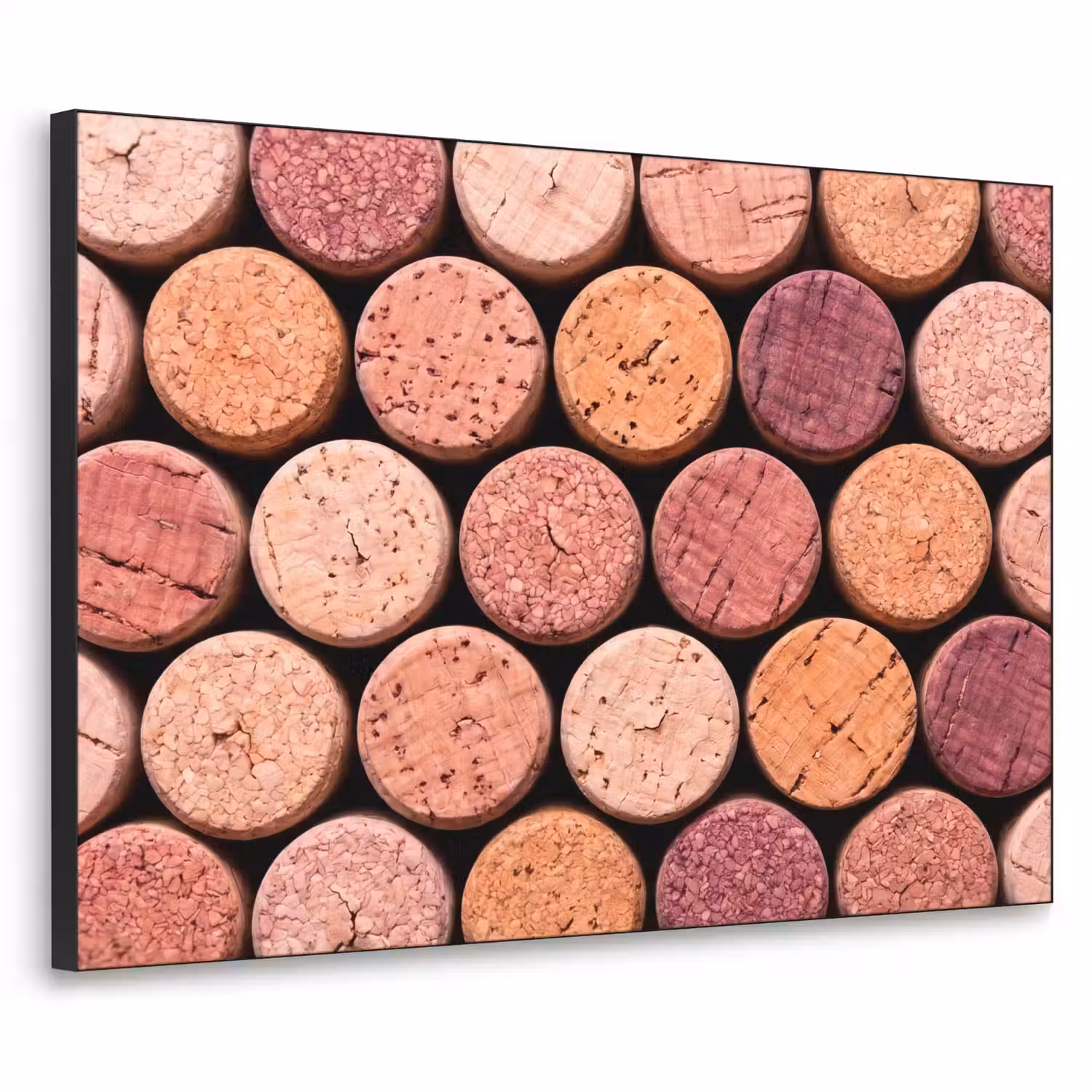 Kurk - Patroon - Abstract - Modern - Rood Textielframe zwart klein -3d