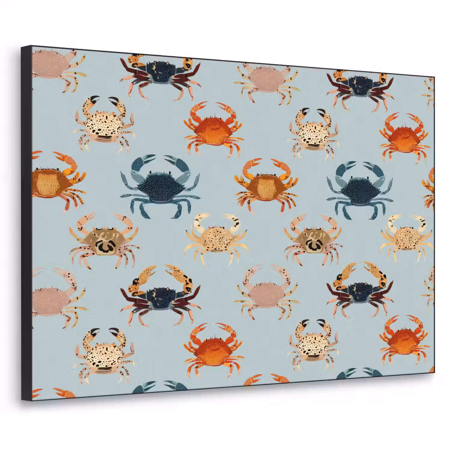 Krabben - Speels - Kleurrijk Textielframe zwart klein 947 -3d