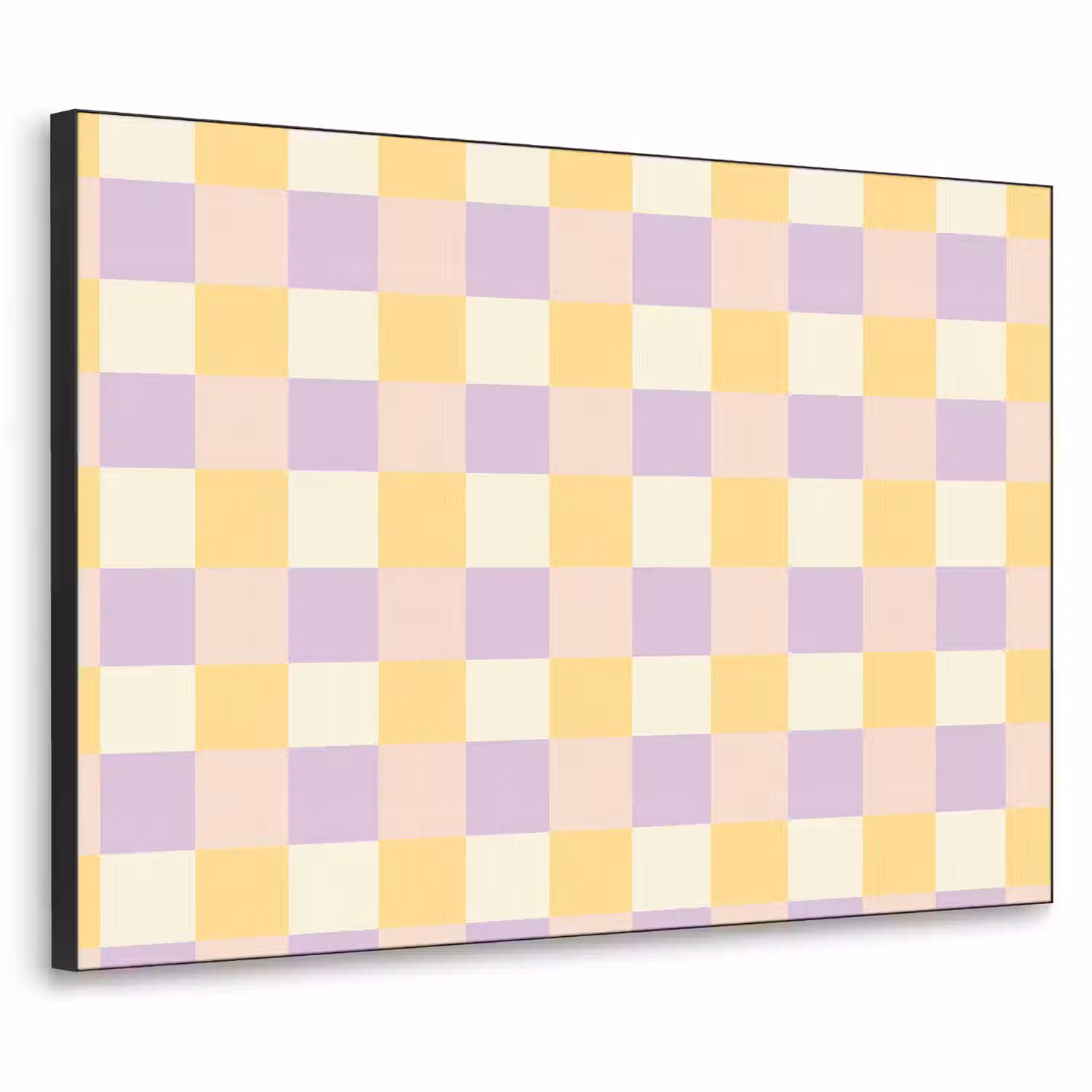 Blokjes - Lila - Geel Textielframe zwart klein 947 -3d