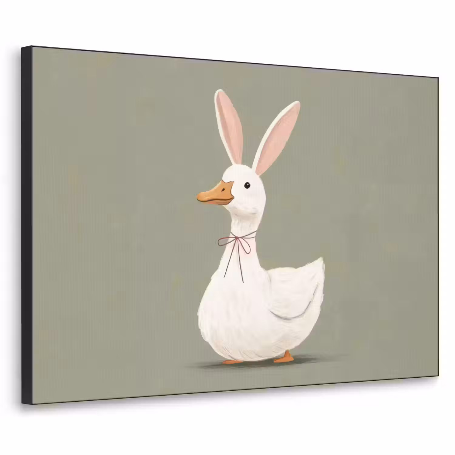 Eend - Konijnoren - Grijs Textielframe zwart klein -3d