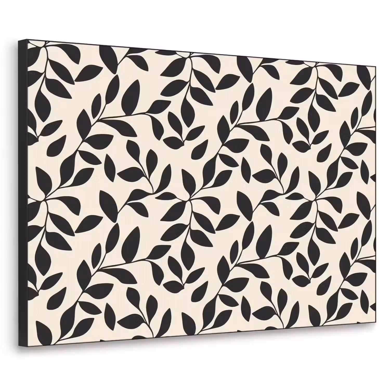 Elegant - Patroon - Zwart - Beige Textielframe zwart klein 947 -3d