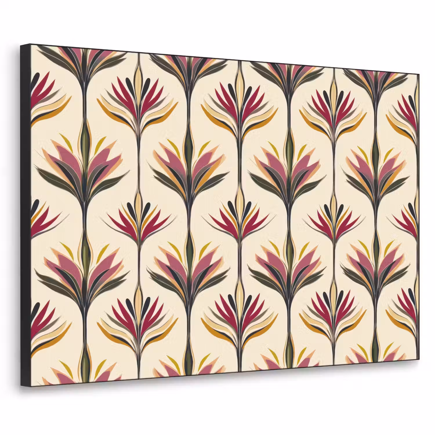 Waaier - Motief - Kleurrijk Textielframe zwart klein 947 -3d