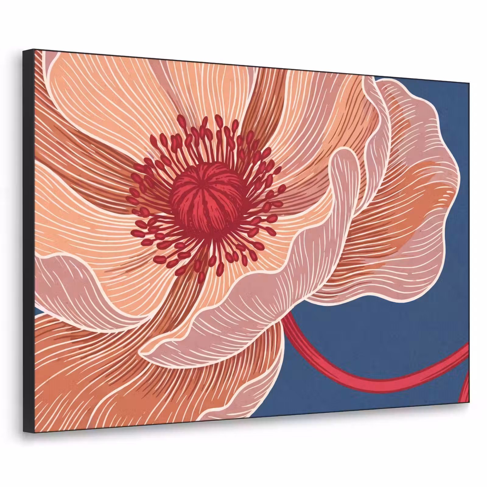 Art Frame - Flowers - Modern - Abstract - Bloemen - Modern - Abstract Textielframe zwart klein