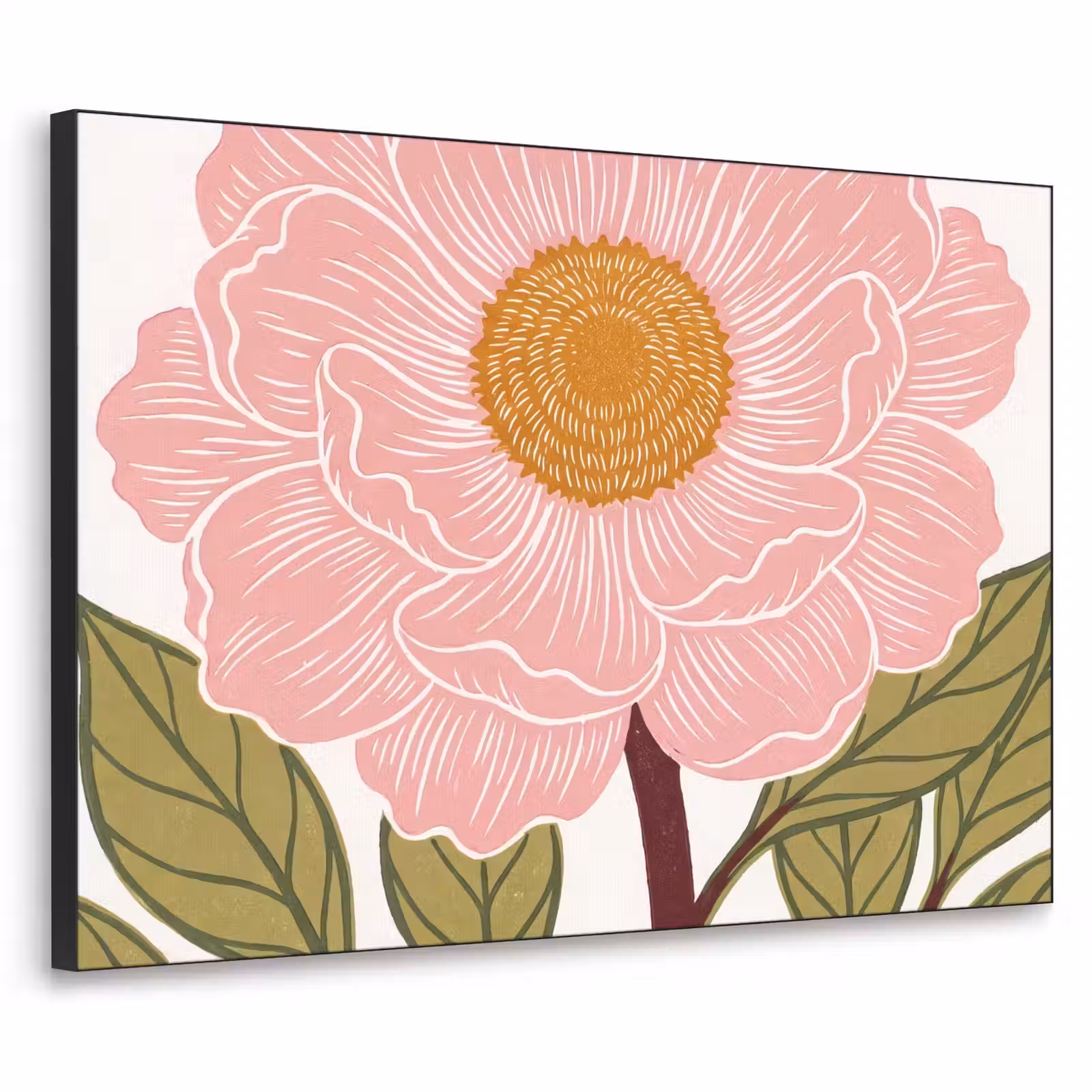 Art Frame - Flowers - Pink - Illustration - Bloemen - Roze - Illustratie Textielframe zwart klein
