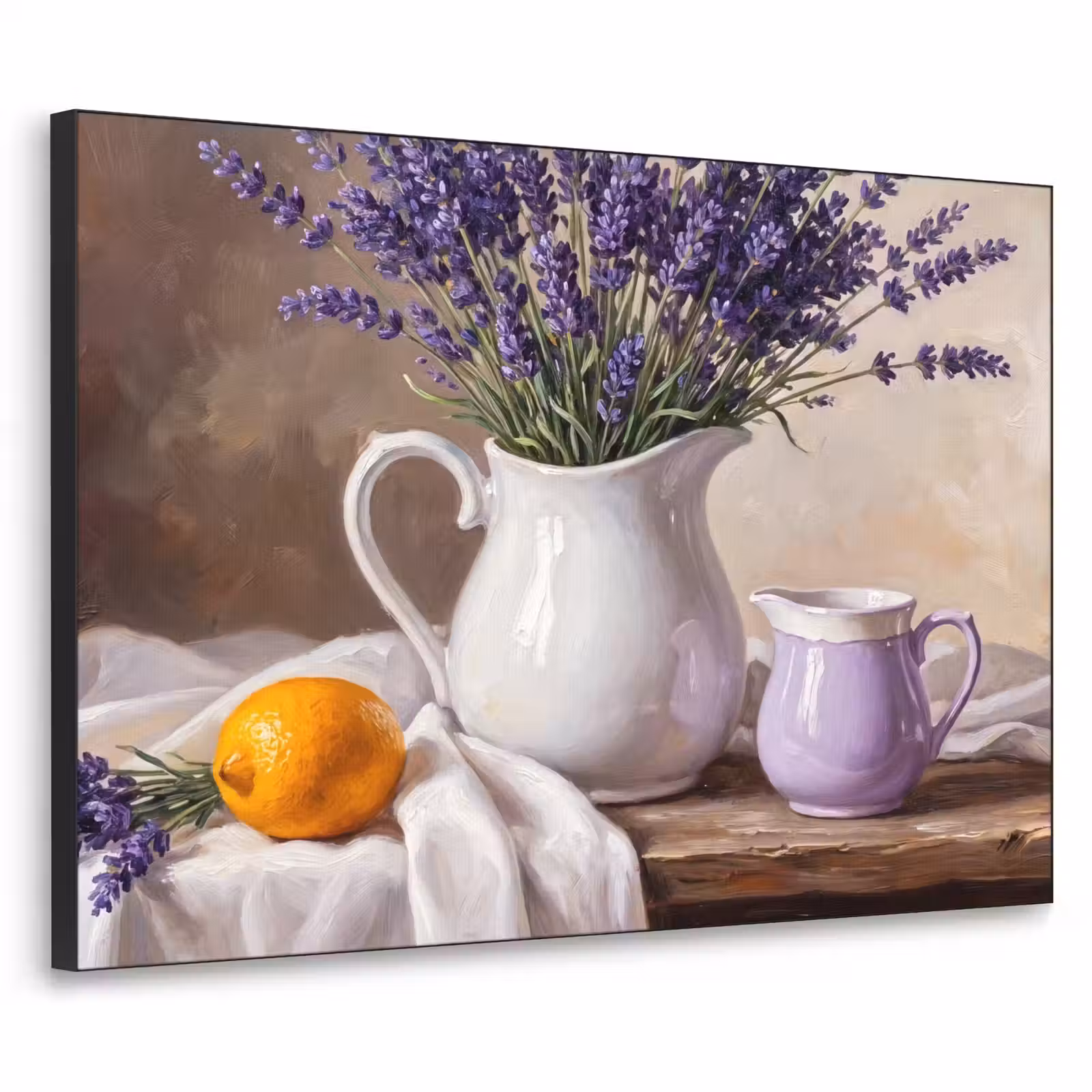 Art Frame - Flowers - Still Life - Purple - Bloemen - Stilleven - Paars Textielframe zwart klein