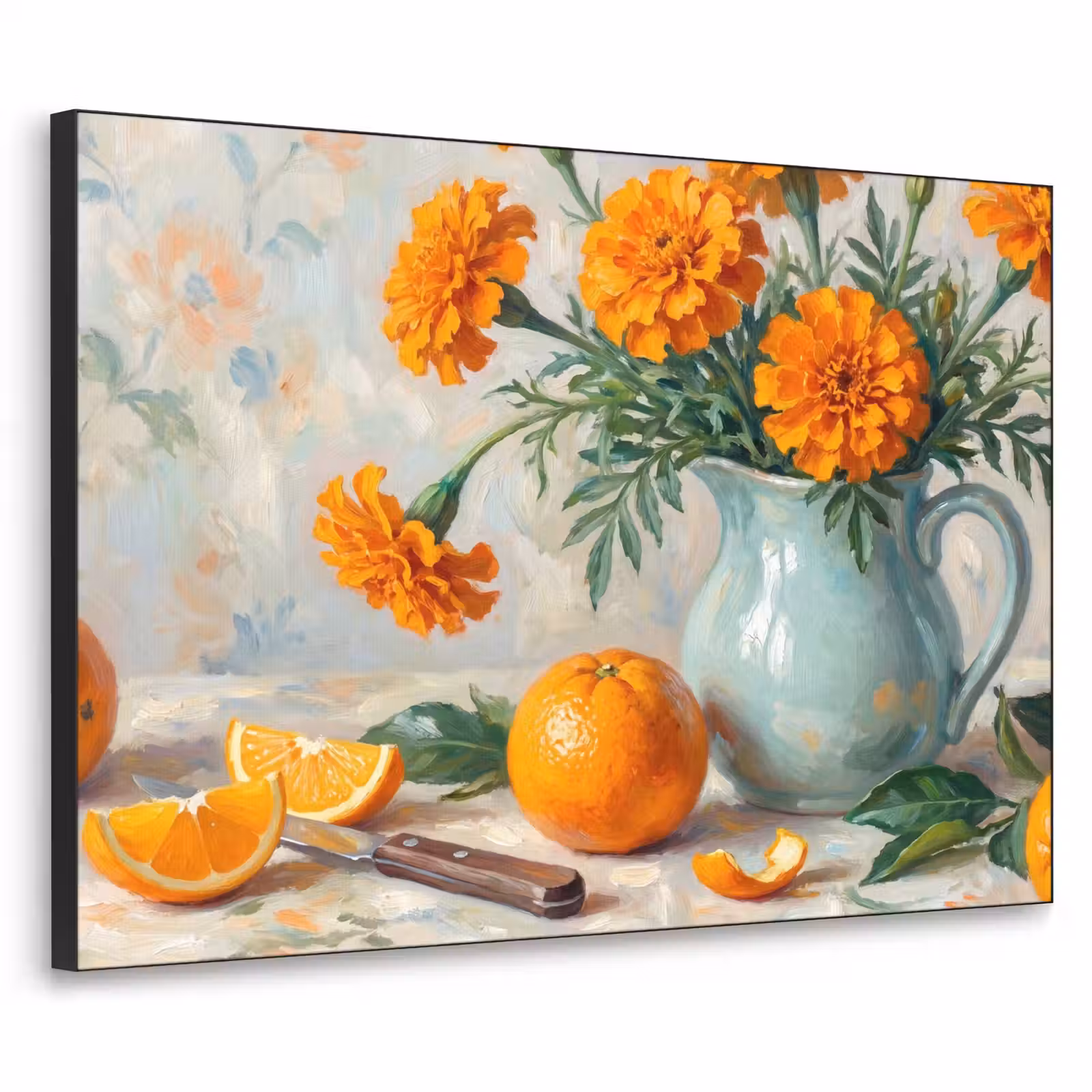 Art Frame - Food - Orange - Art - Eten - Oranje - Kunst Textielframe zwart klein