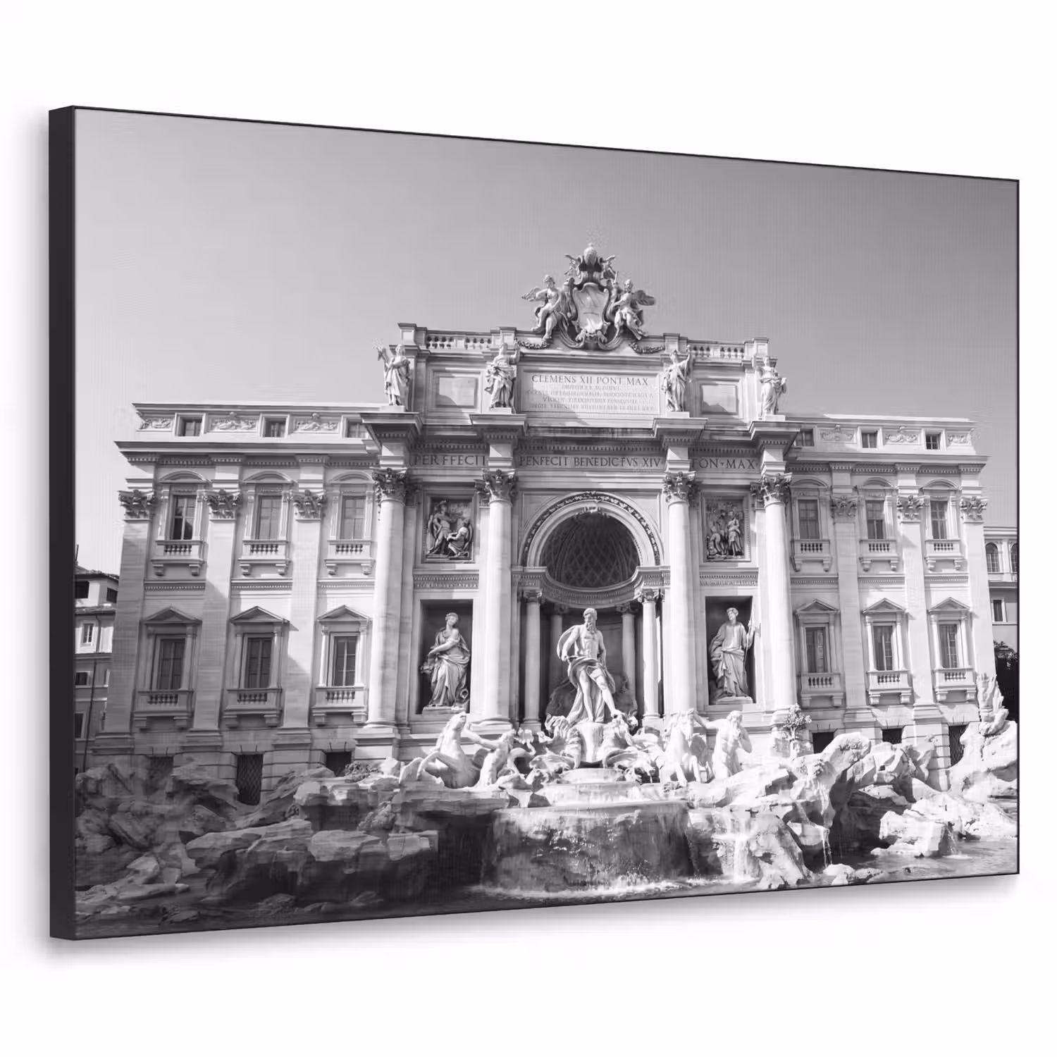 Fontein - Beelden - Architectuur - Zwart-wit Textielframe zwart klein -3d